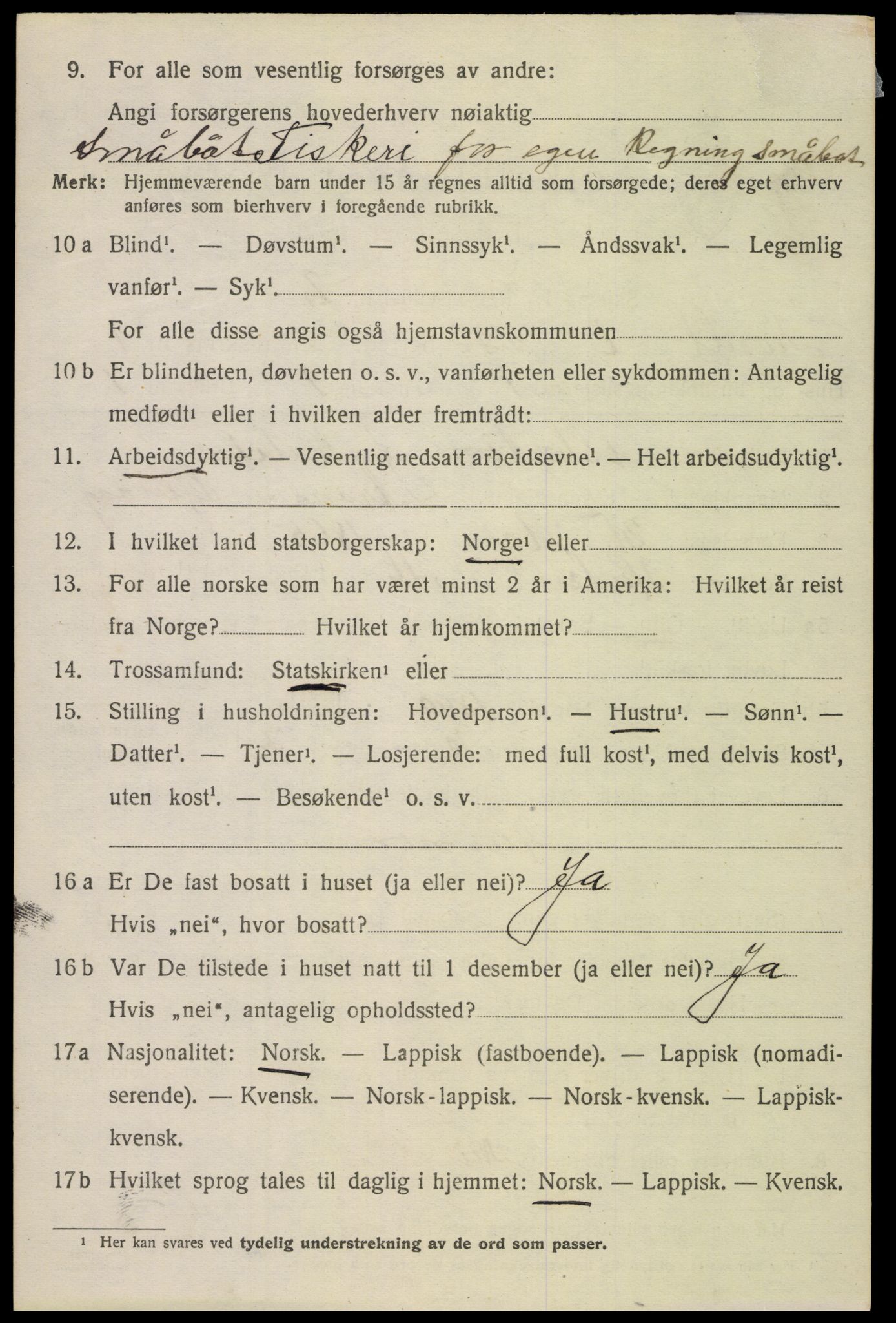 SAT, Folketelling 1920 for 1867 Bø herred, 1920, s. 1527