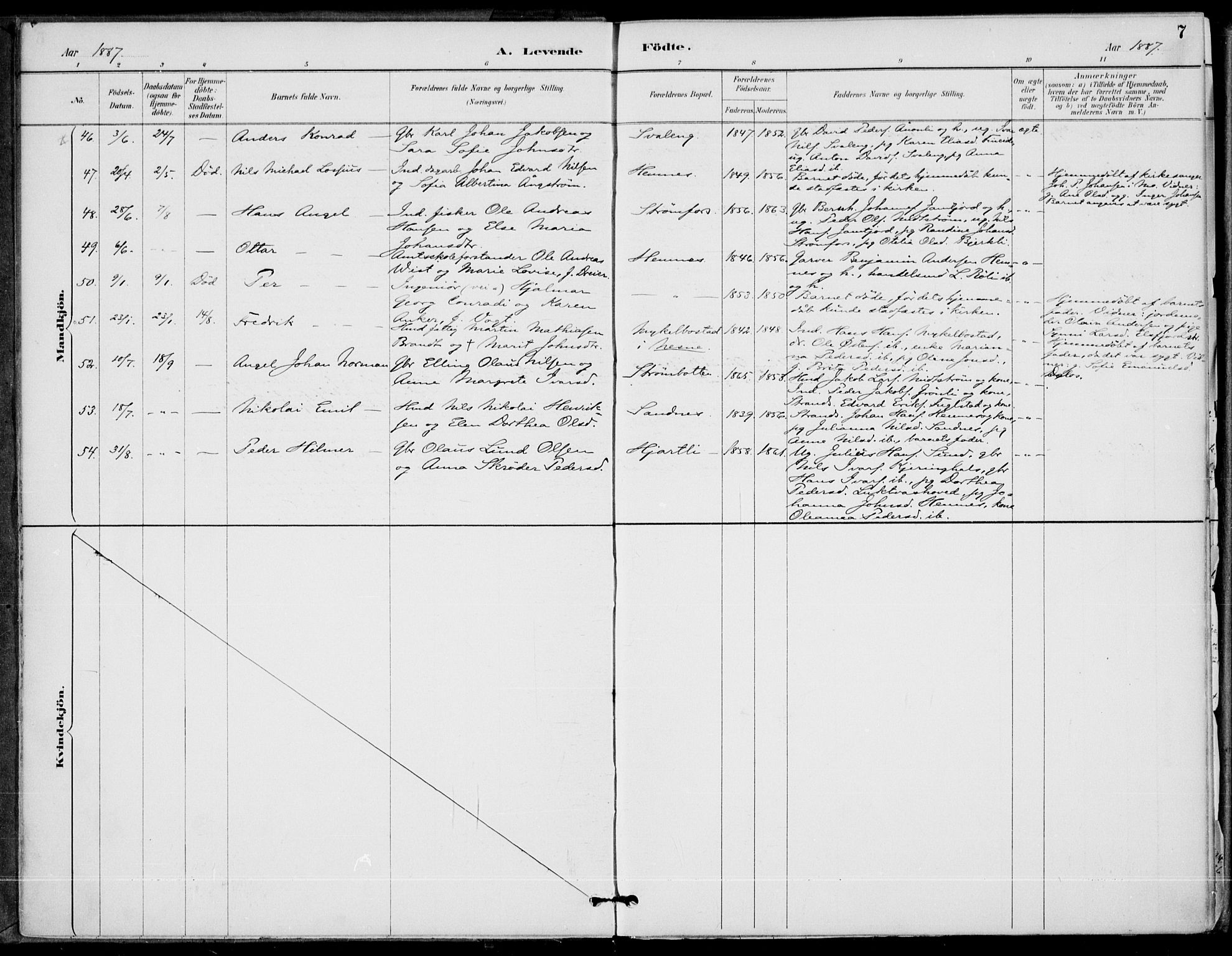 Ministerialprotokoller, klokkerbøker og fødselsregistre - Nordland, SAT/A-1459/825/L0362: Ministerialbok nr. 825A16, 1886-1908, s. 7