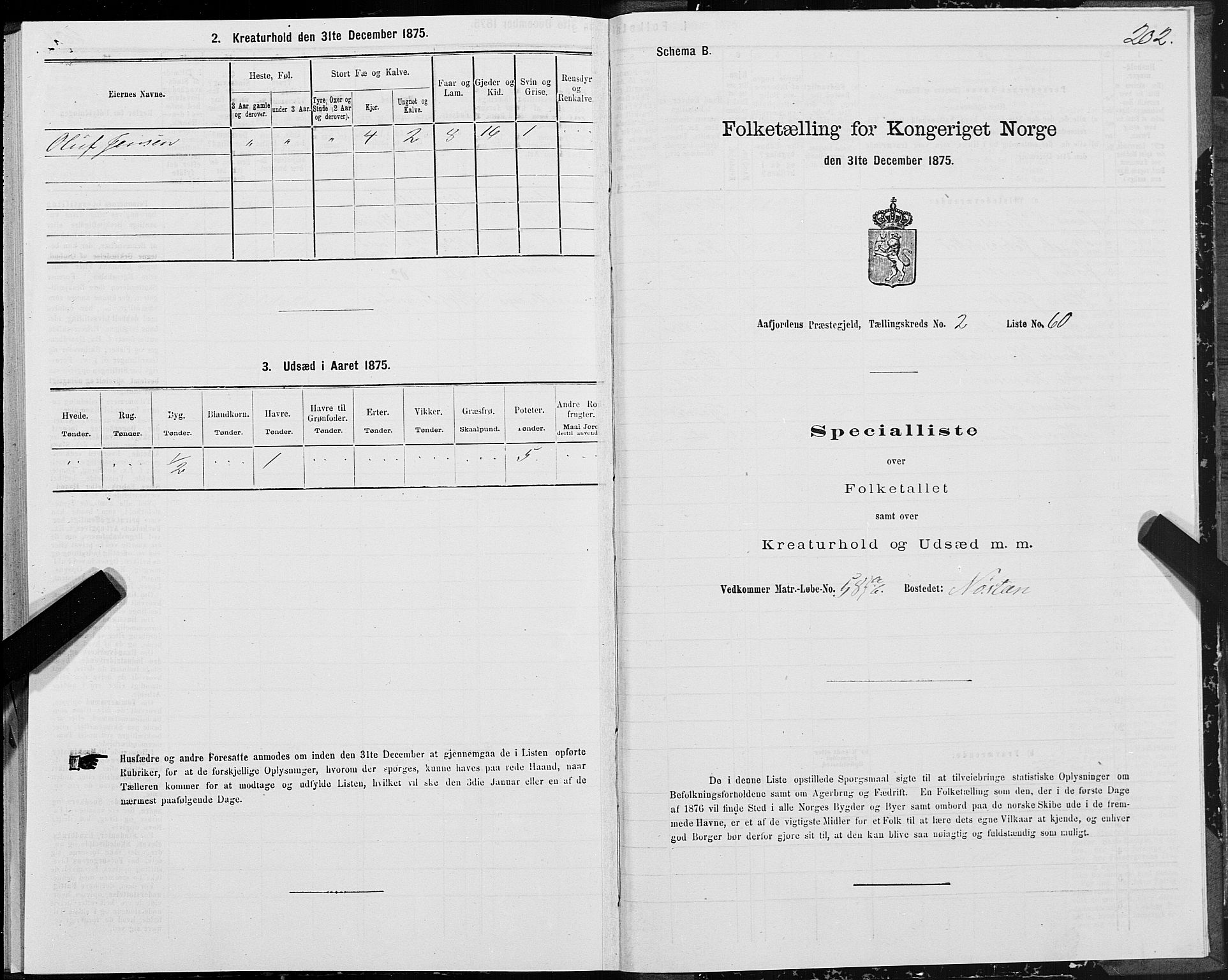 SAT, Folketelling 1875 for 1630P Aafjorden prestegjeld, 1875, s. 1202