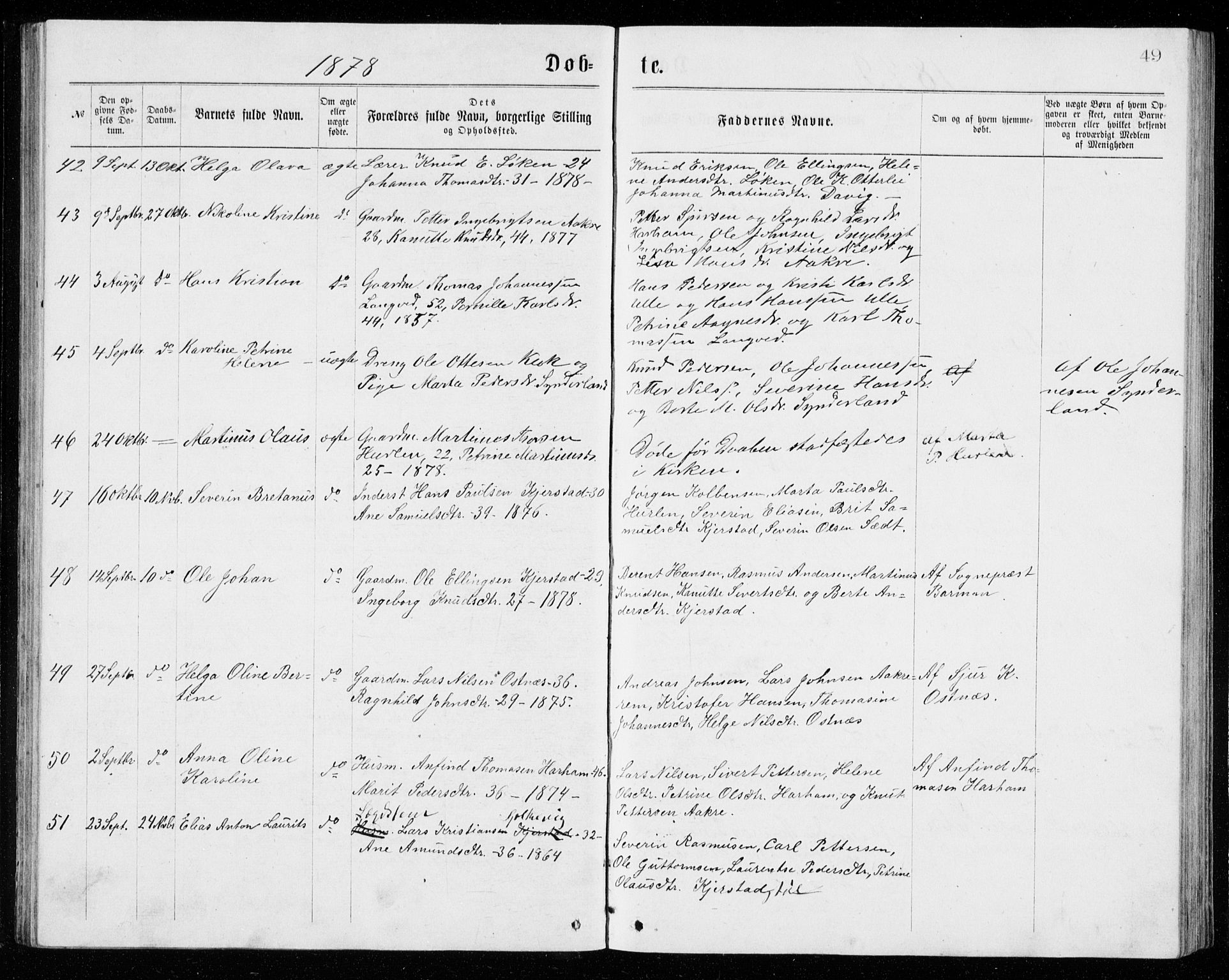 Ministerialprotokoller, klokkerbøker og fødselsregistre - Møre og Romsdal, AV/SAT-A-1454/536/L0509: Klokkerbok nr. 536C04, 1871-1881, s. 49