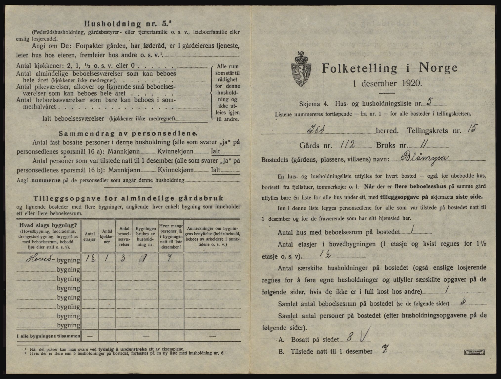 SAO, Folketelling 1920 for 0117 Idd herred, 1920, s. 1936