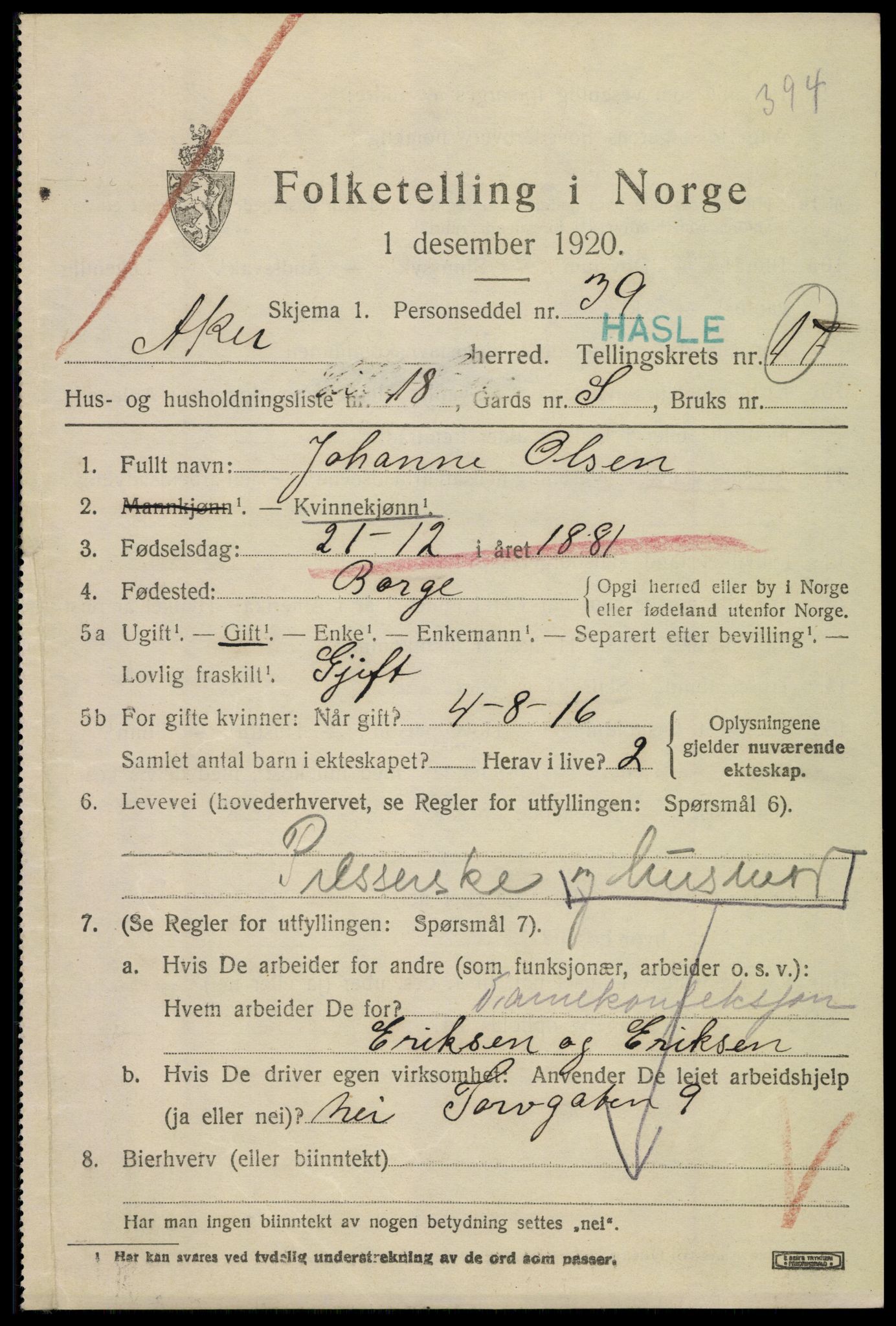 SAO, Folketelling 1920 for 0218 Aker herred, 1920, s. 107480
