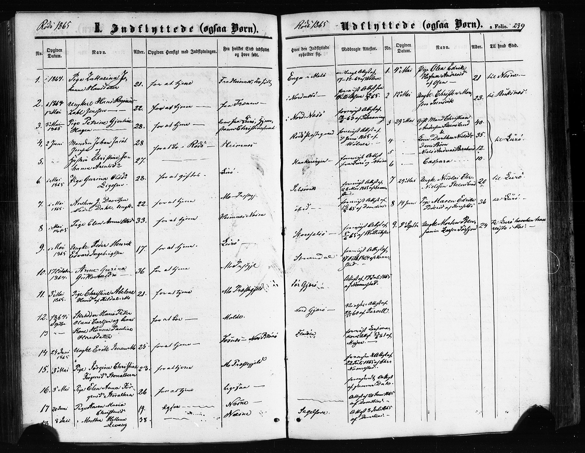 Ministerialprotokoller, klokkerbøker og fødselsregistre - Nordland, AV/SAT-A-1459/841/L0607: Ministerialbok nr. 841A11 /1, 1863-1877, s. 239