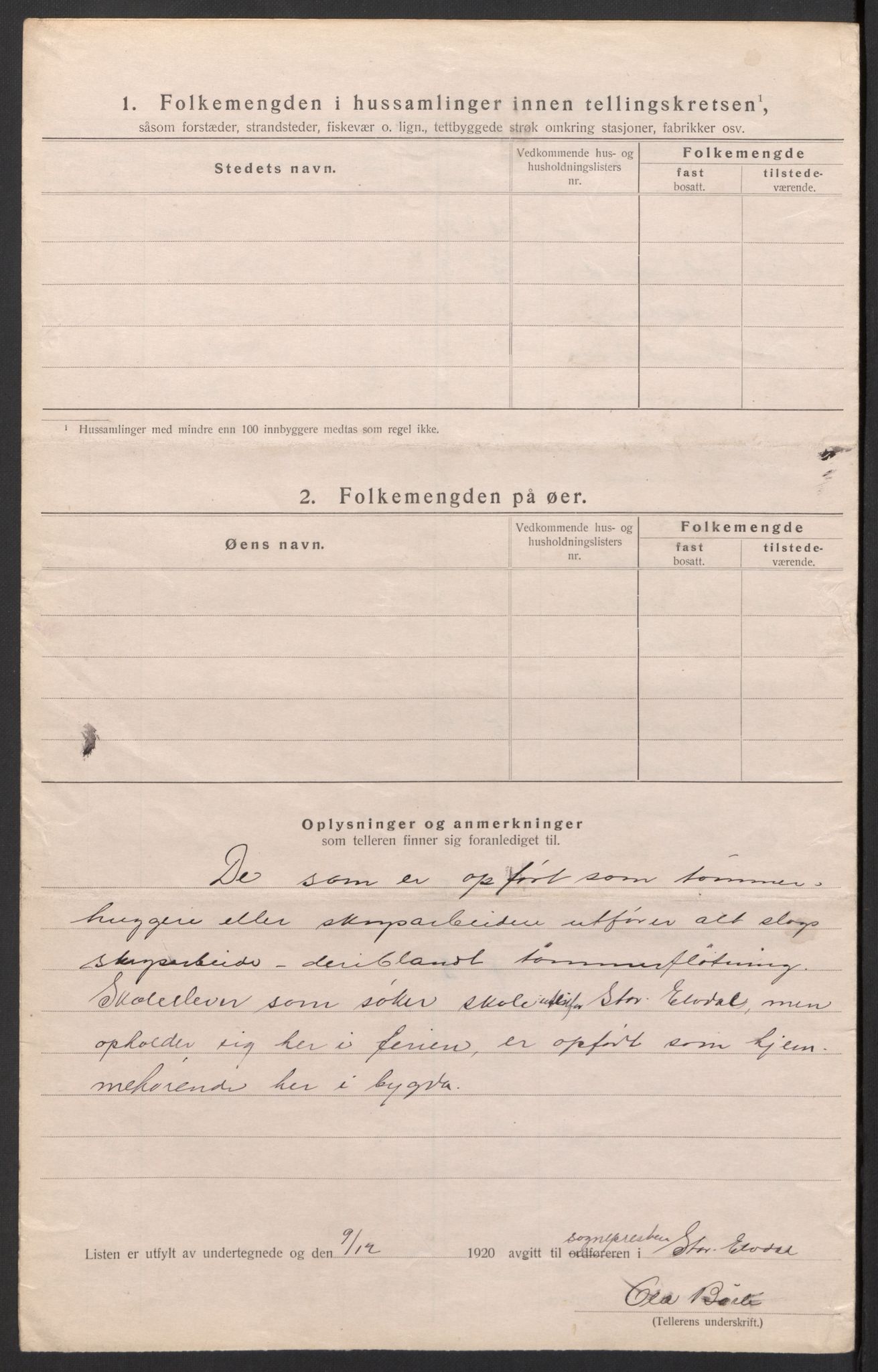 SAH, Folketelling 1920 for 0430 Stor-Elvdal herred, 1920, s. 29