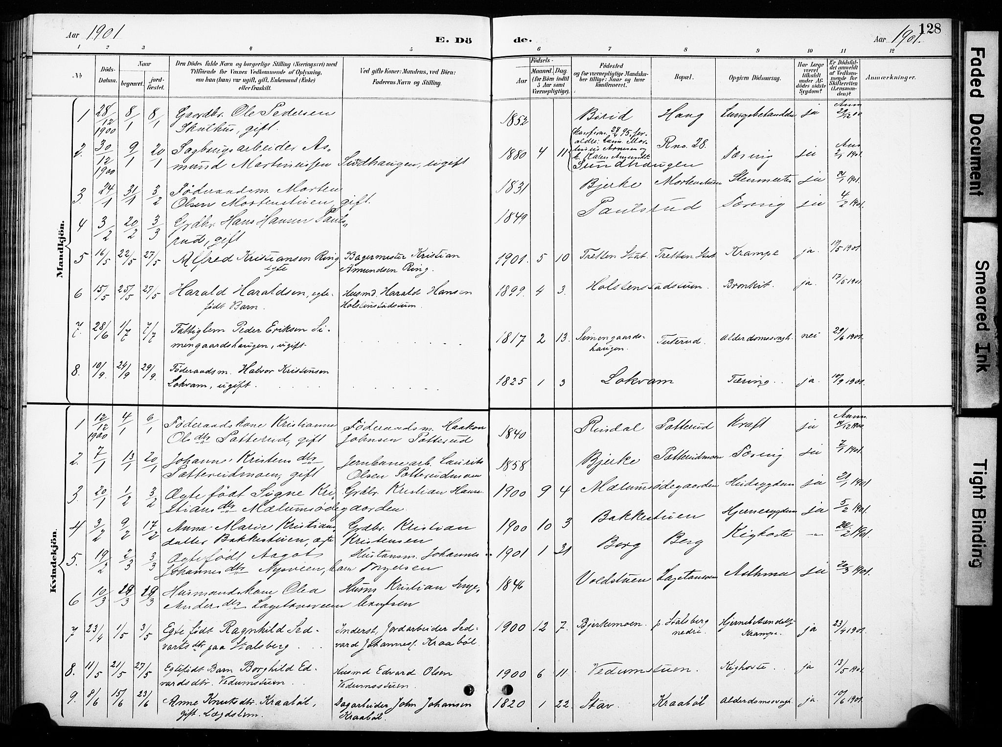 Øyer prestekontor, AV/SAH-PREST-084/H/Ha/Haa/L0011: Ministerialbok nr. 11, 1894-1905, s. 128