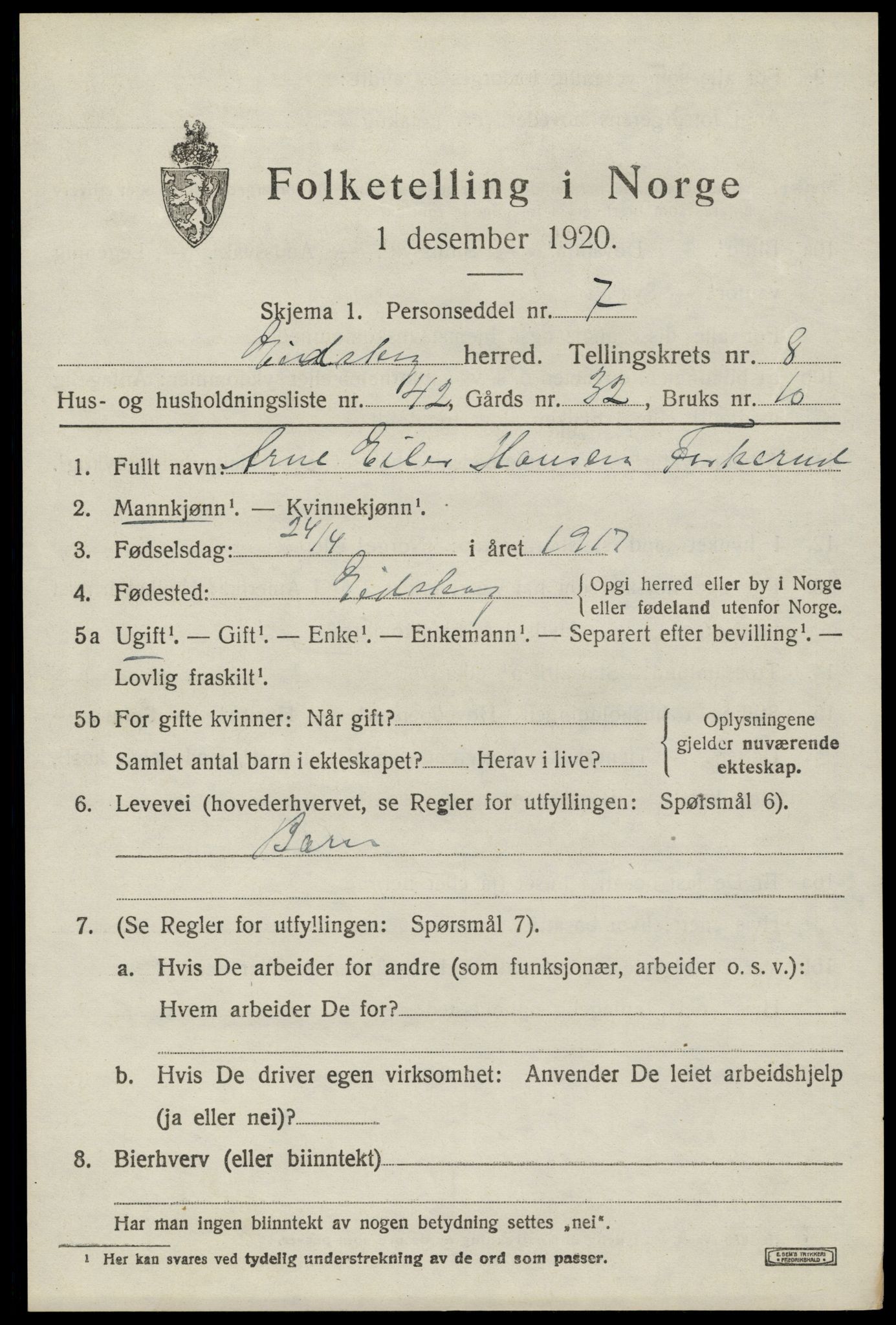 SAH, Folketelling 1920 for 0420 Eidskog herred, 1920, s. 9273