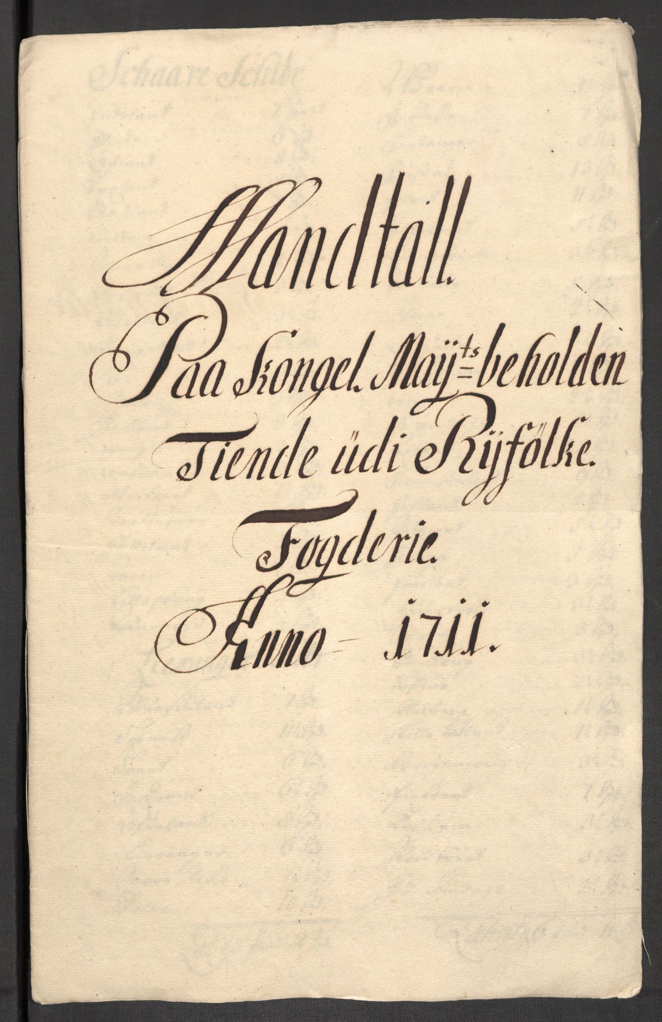 Rentekammeret inntil 1814, Reviderte regnskaper, Fogderegnskap, RA/EA-4092/R47/L2864: Fogderegnskap Ryfylke, 1711, s. 14