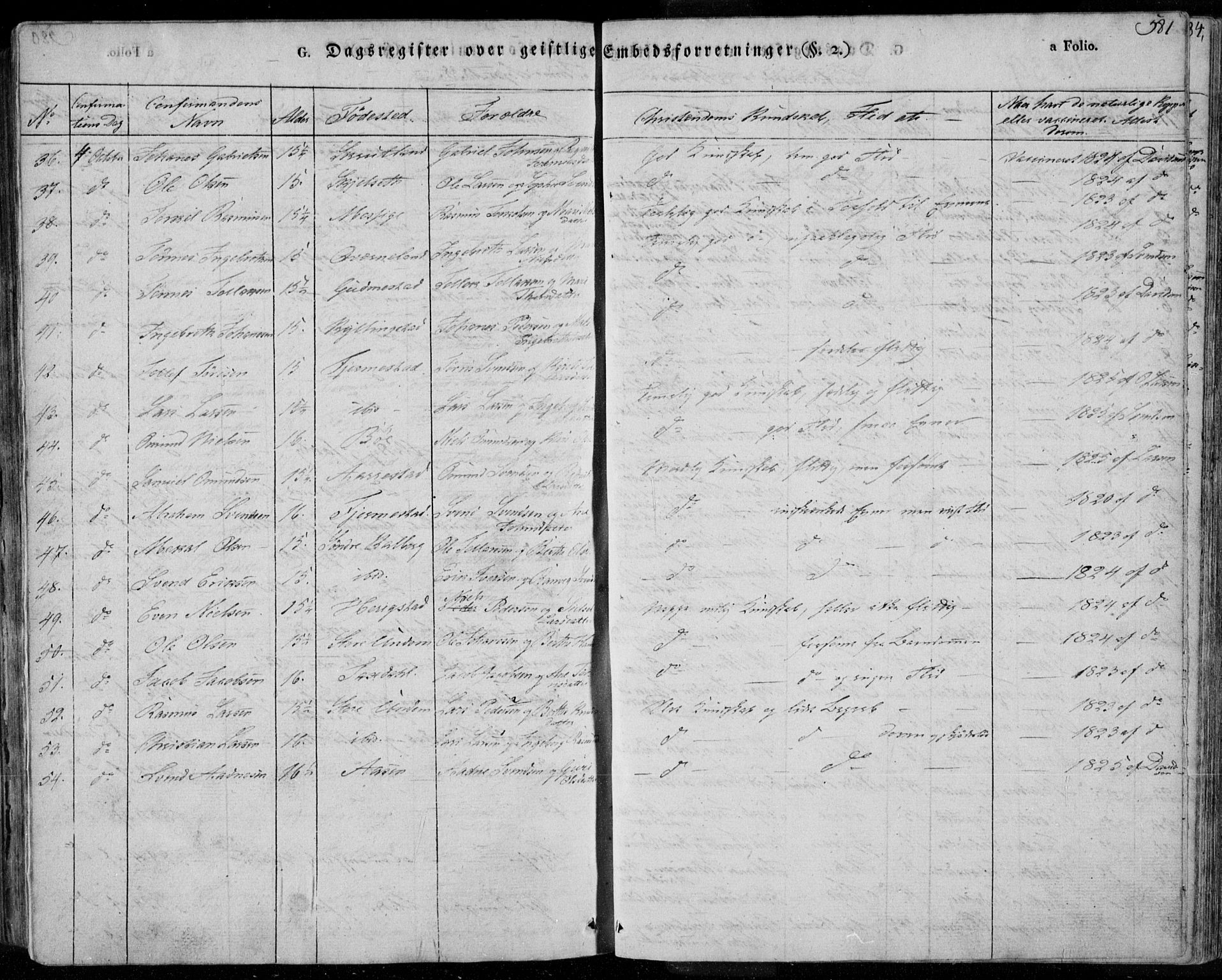 Lye sokneprestkontor, AV/SAST-A-101794/001/30BA/L0004: Ministerialbok nr. A 4, 1826-1841, s. 581