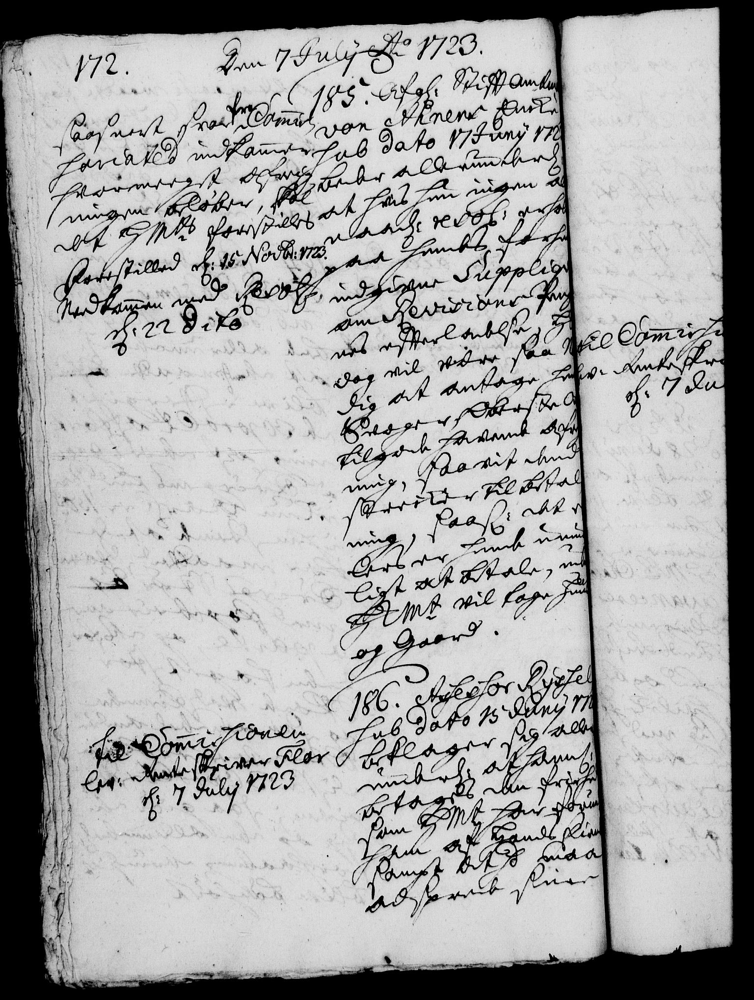 Rentekammeret, Kammerkanselliet, RA/EA-3111/G/Gh/Gha/L0006: Norsk ekstraktmemorialprotokoll (merket RK 53.51), 1723-1724, s. 172