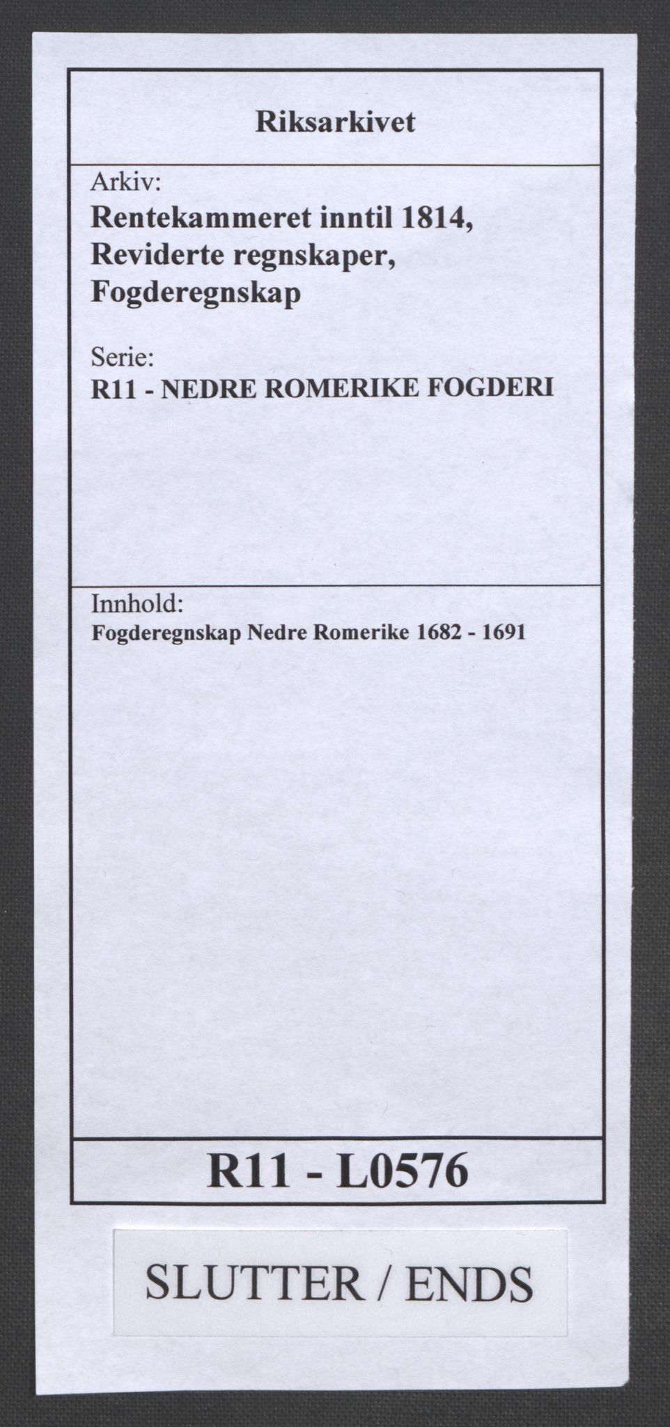 Rentekammeret inntil 1814, Reviderte regnskaper, Fogderegnskap, AV/RA-EA-4092/R11/L0576: Fogderegnskap Nedre Romerike, 1682-1691, s. 254