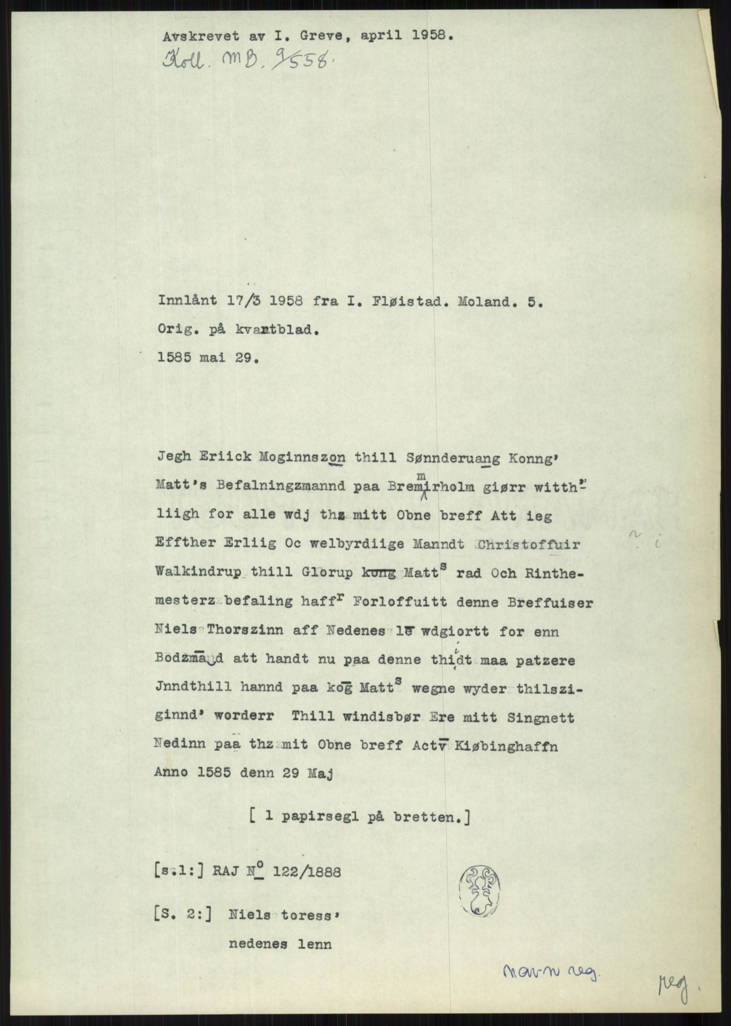 Samlinger til kildeutgivelse, Diplomavskriftsamlingen, RA/EA-4053/H/Ha, s. 2035