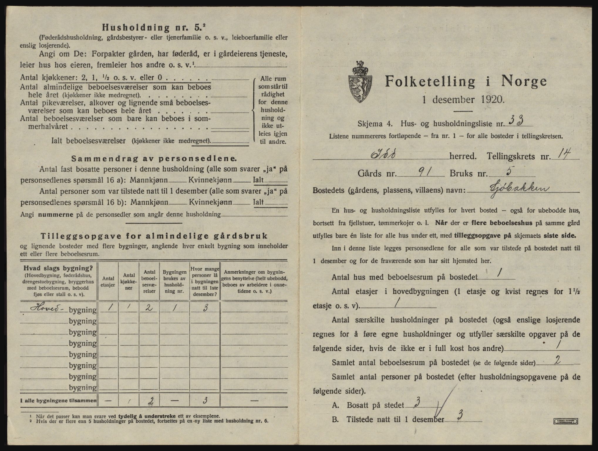 SAO, Folketelling 1920 for 0117 Idd herred, 1920, s. 1922