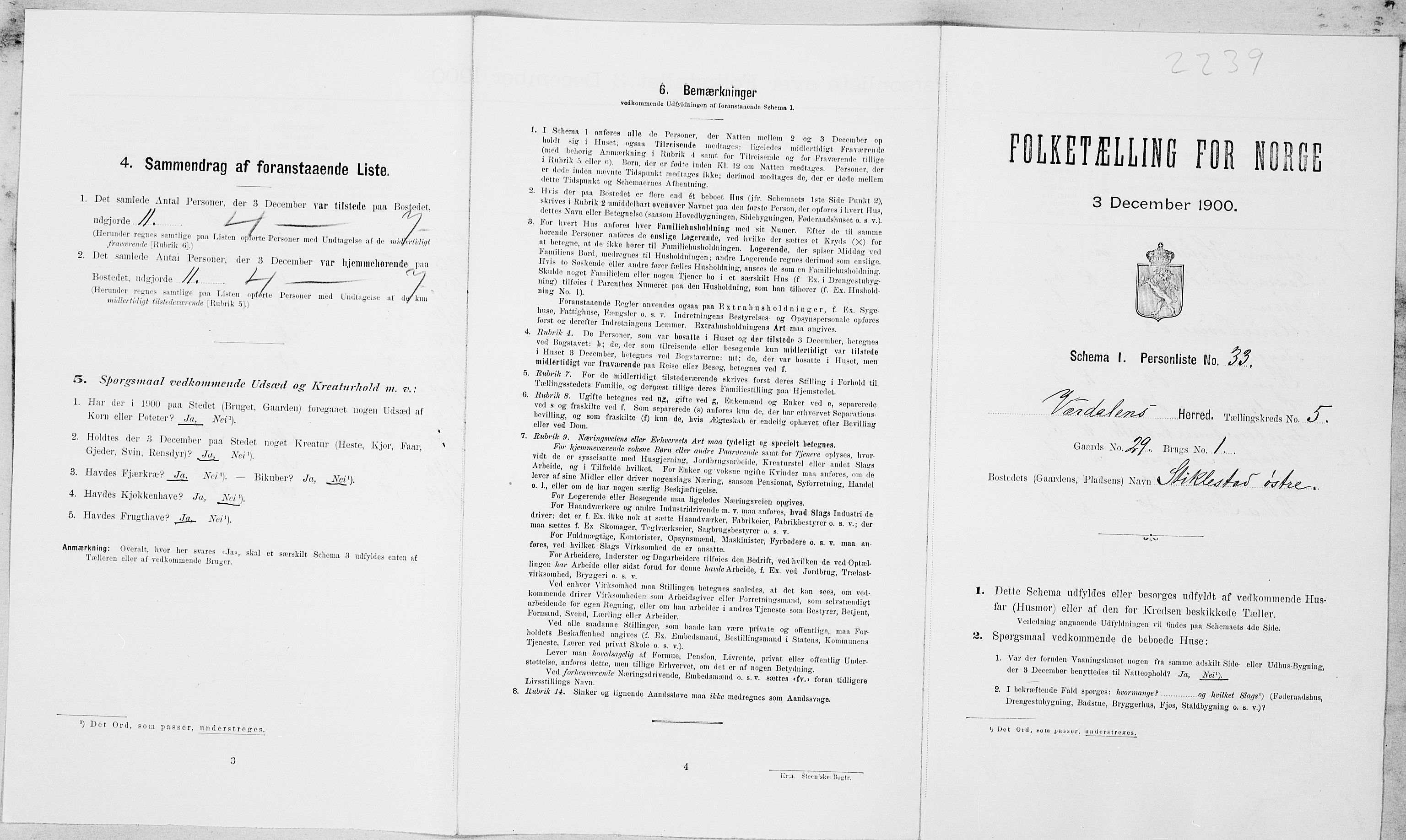 SAT, Folketelling 1900 for 1721 Verdal herred, 1900, s. 837