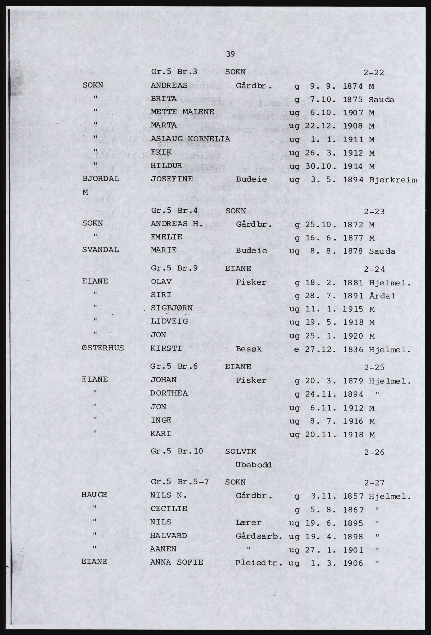 SAST, Avskrift av folketellingen 1920 for Ryfylkeøyene, 1920, s. 51