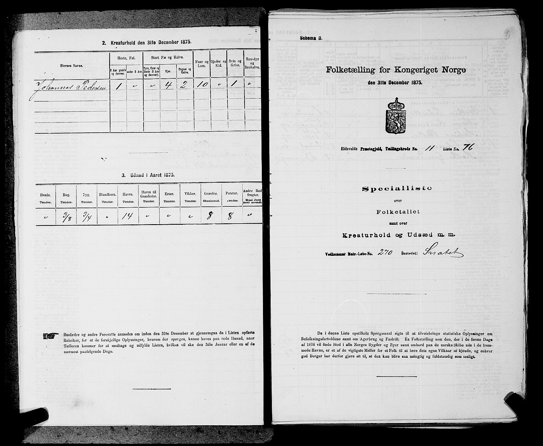 RA, Folketelling 1875 for 0237P Eidsvoll prestegjeld, 1875, s. 1674