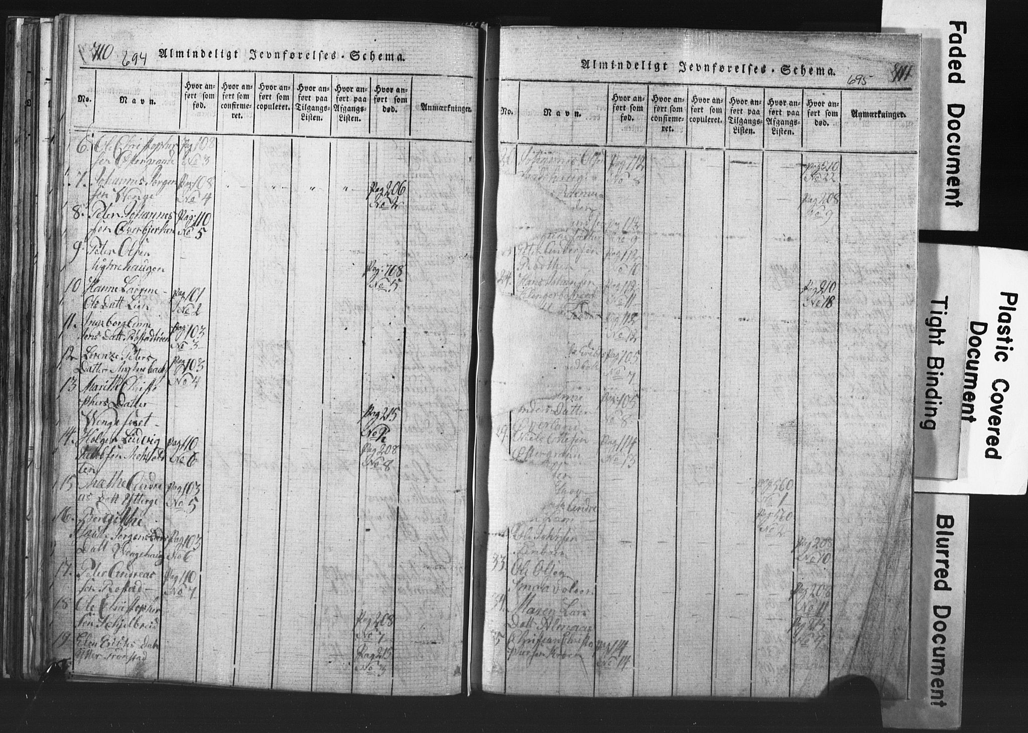 Ministerialprotokoller, klokkerbøker og fødselsregistre - Nord-Trøndelag, SAT/A-1458/701/L0017: Klokkerbok nr. 701C01, 1817-1825, s. 694-695