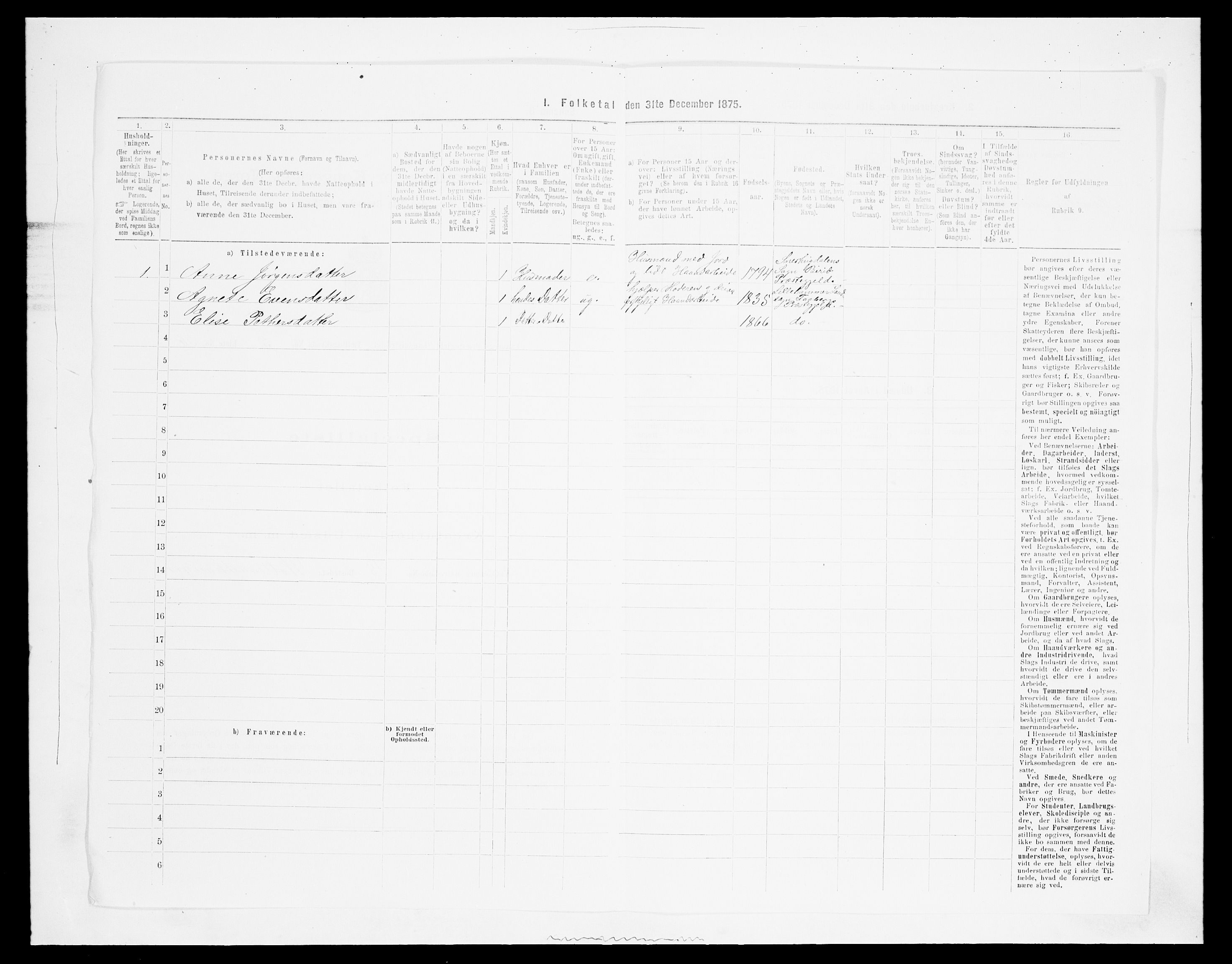 SAH, Folketelling 1875 for 0524L Fåberg prestegjeld, Fåberg sokn og Lillehammer landsokn, 1875, s. 693