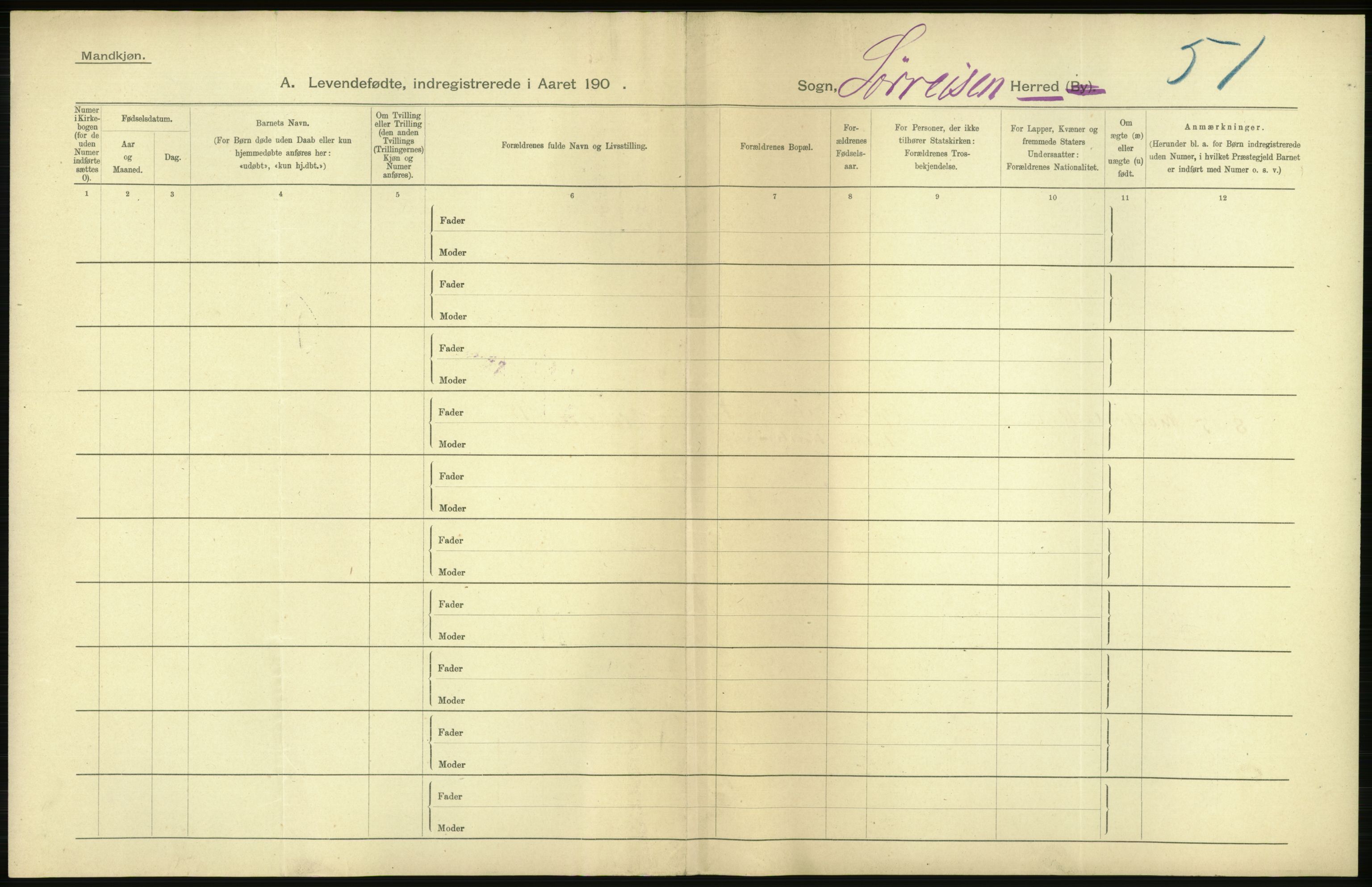 Statistisk sentralbyrå, Sosiodemografiske emner, Befolkning, AV/RA-S-2228/D/Df/Dfa/Dfaa/L0021: Tromsø amt: Fødte, gifte, døde., 1903, s. 4