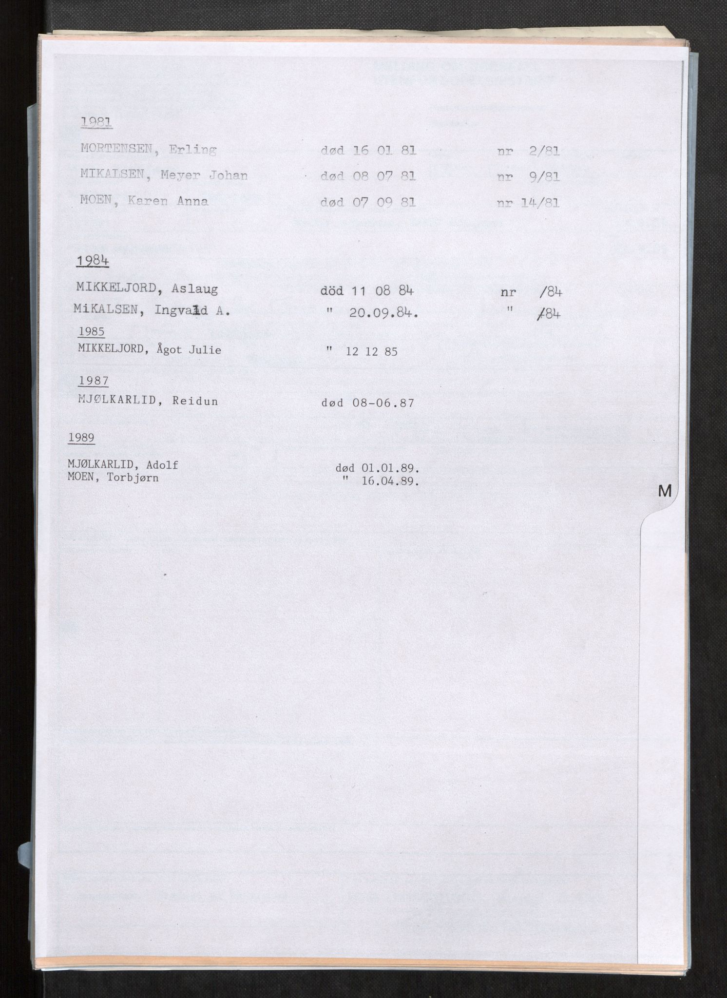 Vefsn lensmannskontor, SAT/A-5714/4/Gh/L0001: Dødsfallprotokoll, 1973-1990, s. 390