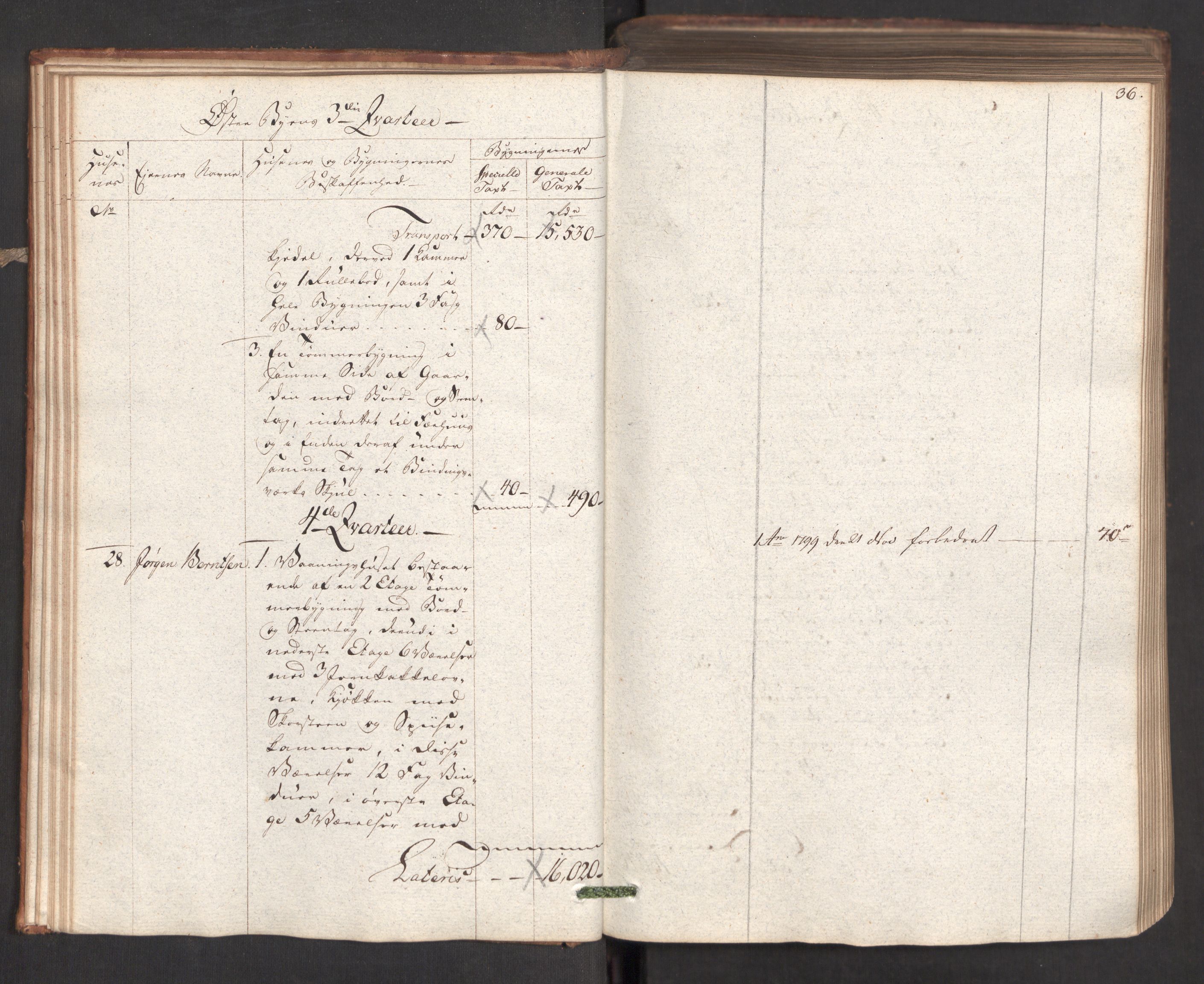 Kommersekollegiet, Brannforsikringskontoret 1767-1814, AV/RA-EA-5458/F/Fa/L0019/0001: Kristiansand / Branntakstprotokoll, 1797, s. 36