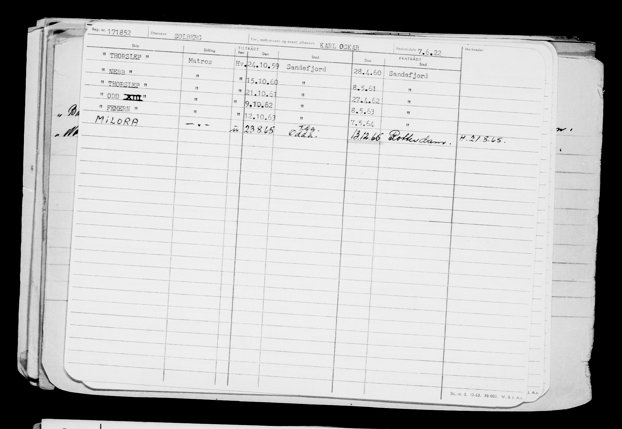 Direktoratet for sjømenn, AV/RA-S-3545/G/Gb/L0207: Hovedkort, 1922, s. 335