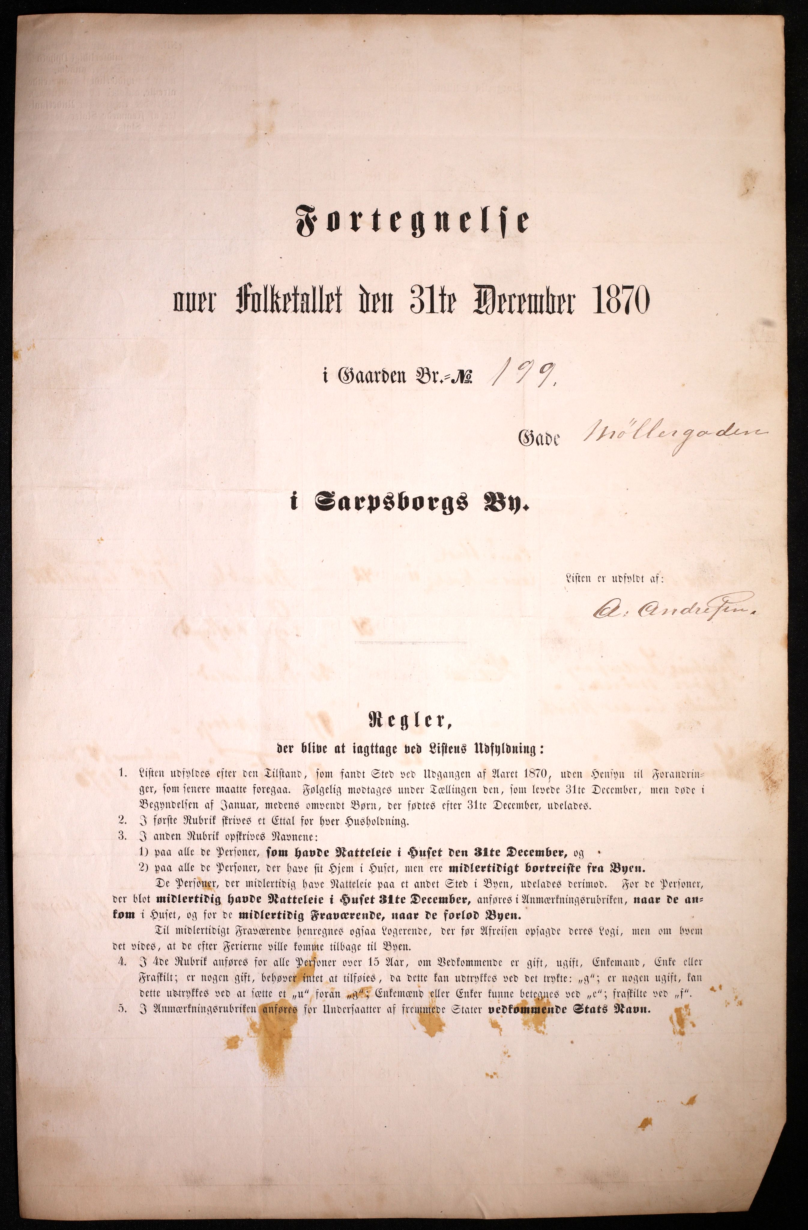 RA, Folketelling 1870 for 0102 Sarpsborg kjøpstad, 1870, s. 45
