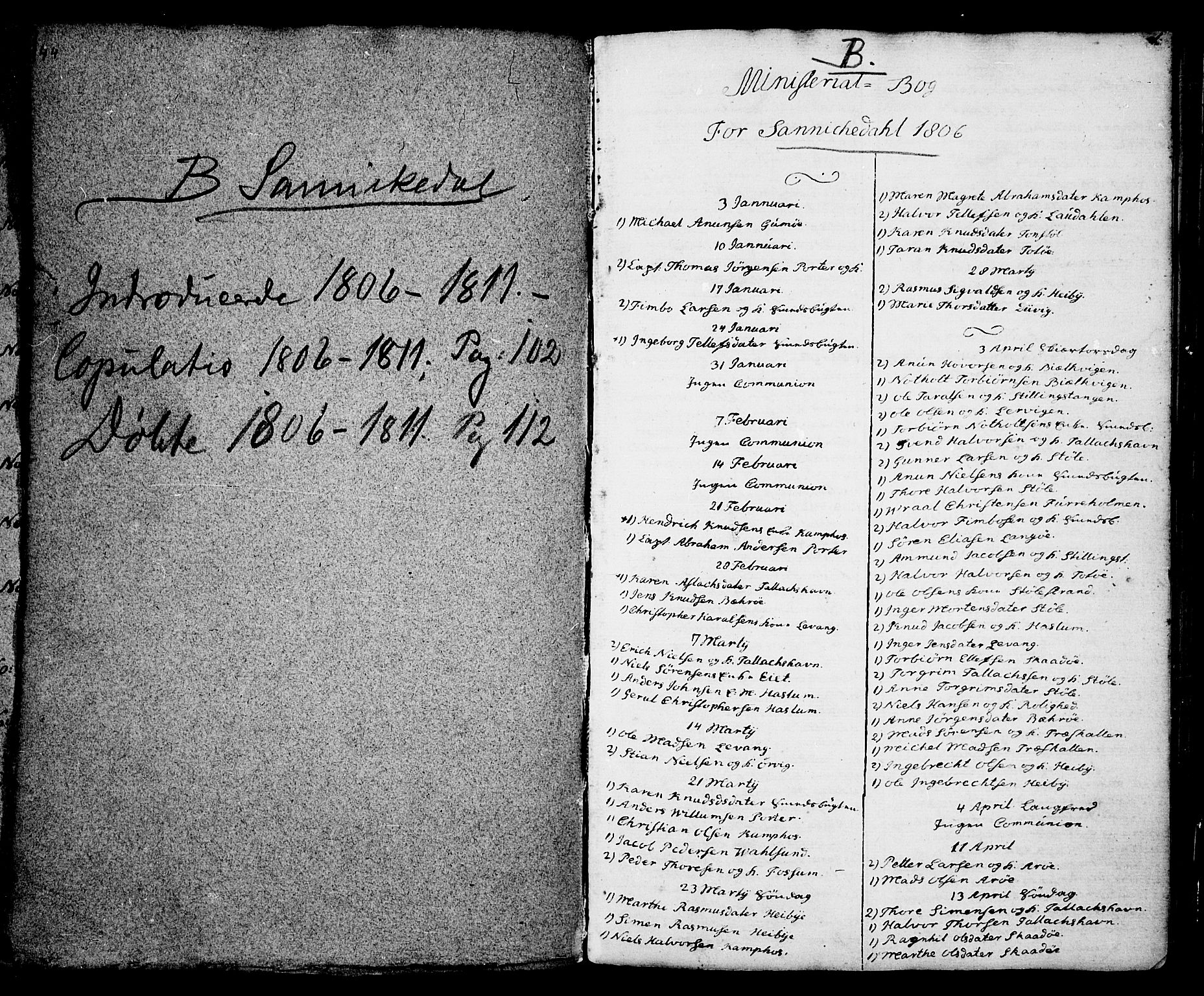 Kragerø kirkebøker, SAKO/A-278/G/Ga/L0001: Klokkerbok nr. 1 /2, 1806-1811, s. 0-1