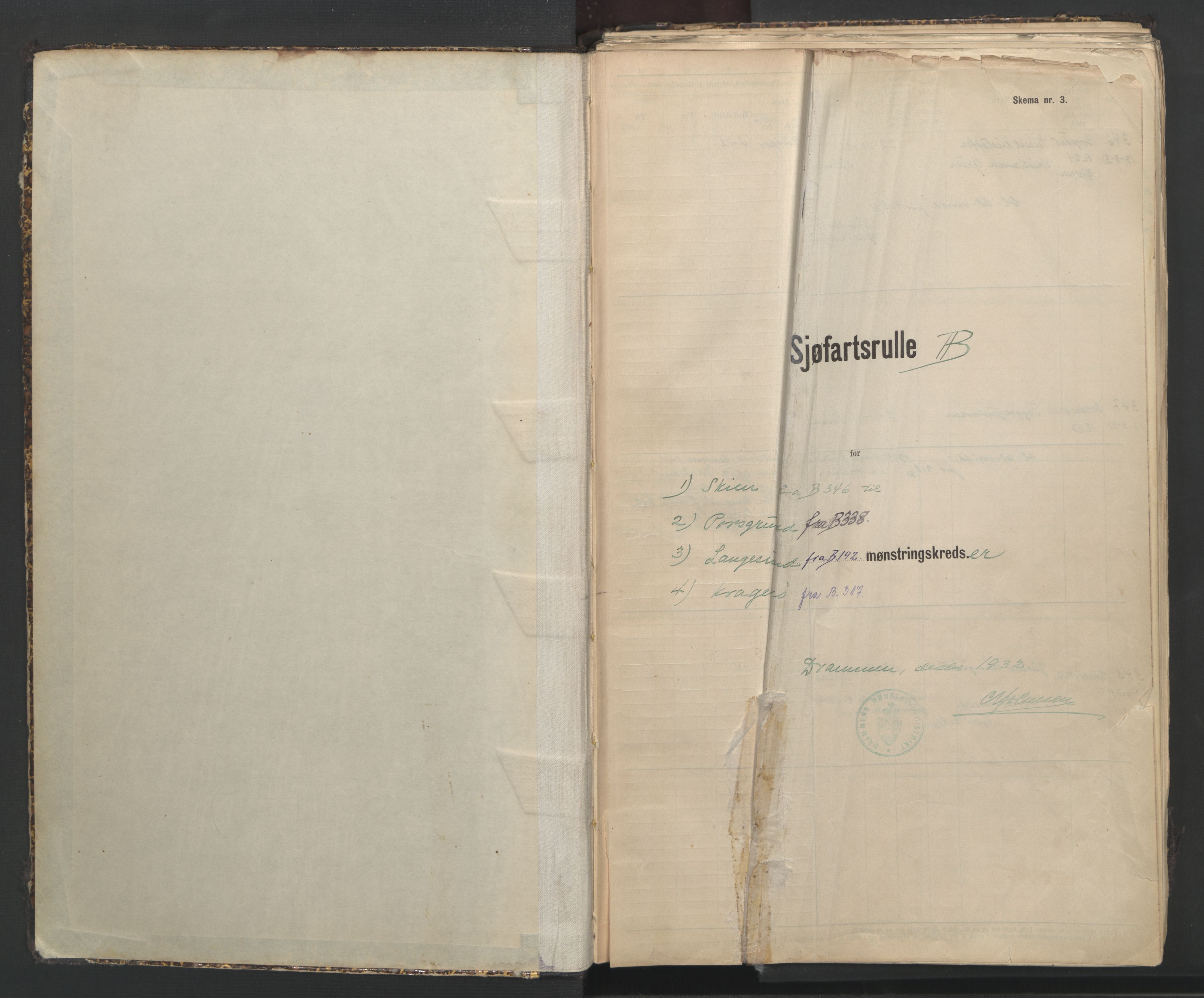 Skien innrulleringskontor, AV/SAKO-A-832/F/Fa/L0002: B-rulle maskinister, 1931-1948, s. 2