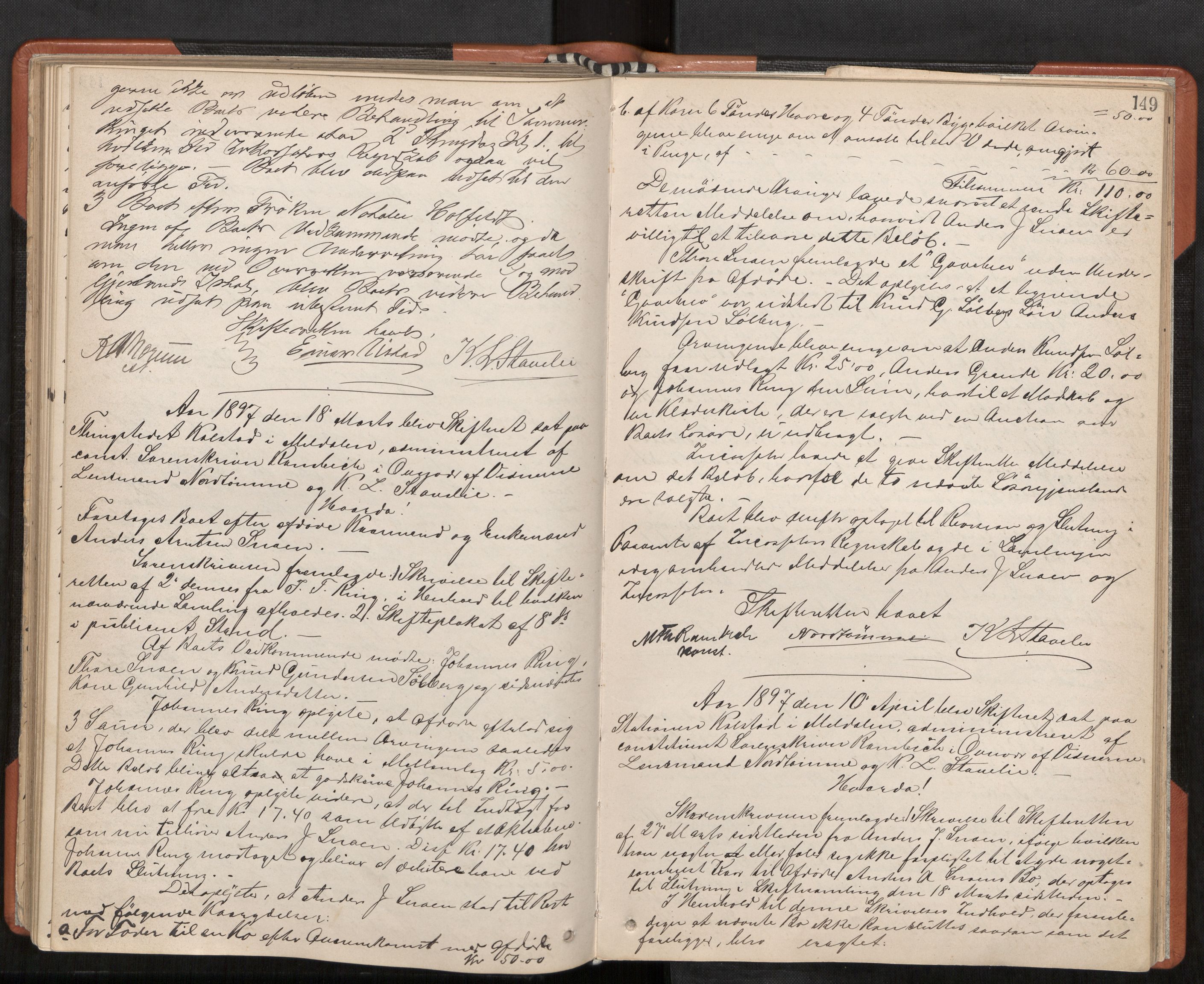 Orkdal sorenskriveri, AV/SAT-A-4169/1/3/3B/L0009: Skiftebehandlingsprotokoll, 1888-1902, s. 149