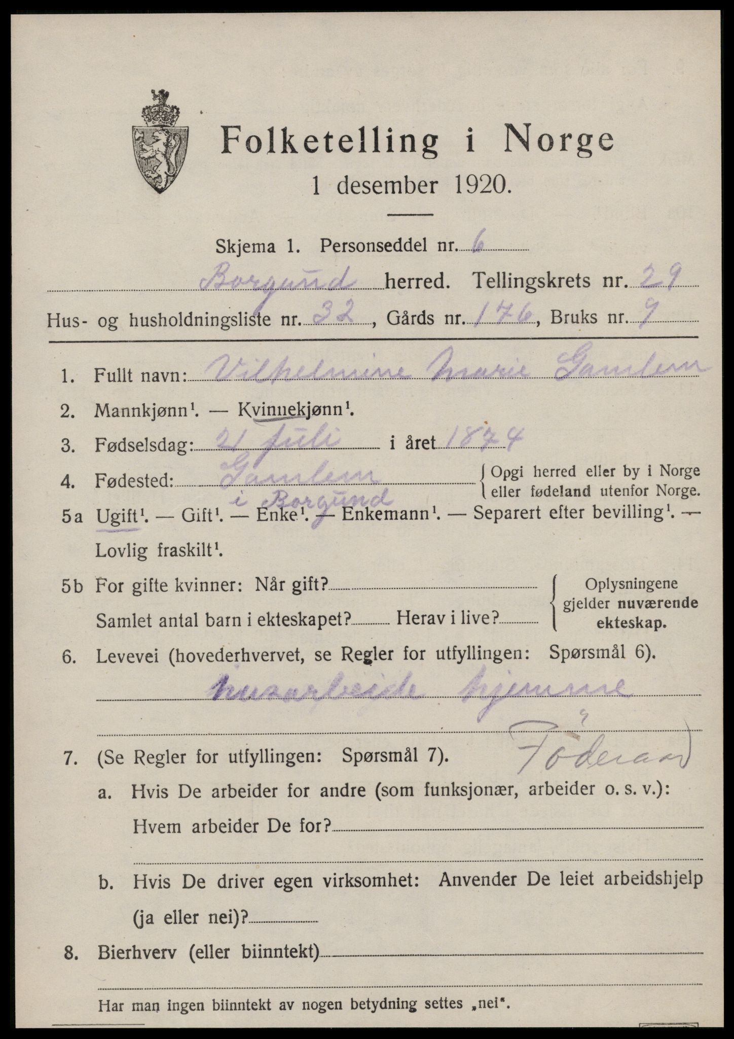 SAT, Folketelling 1920 for 1531 Borgund herred, 1920, s. 19006