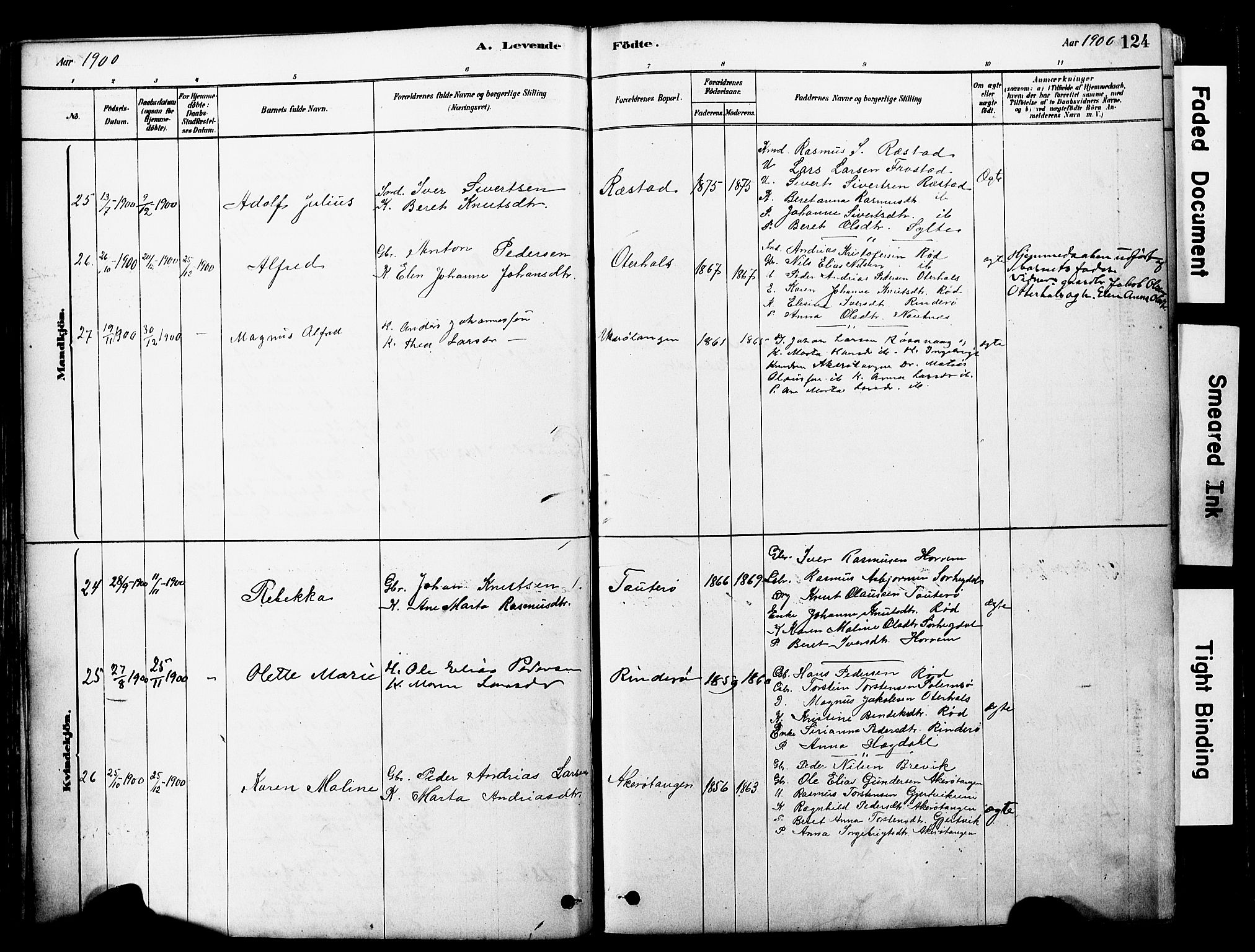 Ministerialprotokoller, klokkerbøker og fødselsregistre - Møre og Romsdal, SAT/A-1454/560/L0721: Ministerialbok nr. 560A05, 1878-1917, s. 124