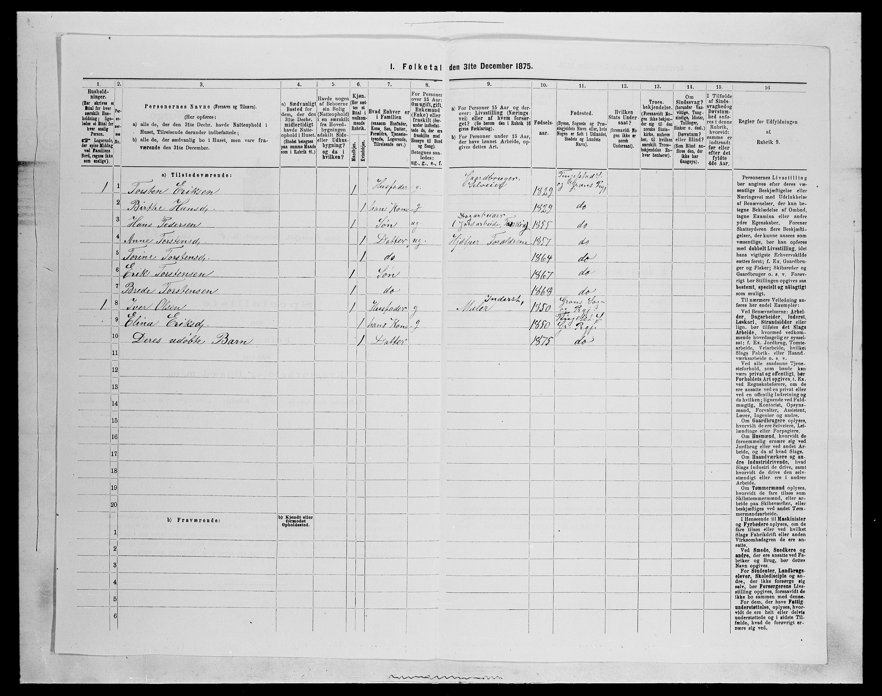 SAH, Folketelling 1875 for 0534P Gran prestegjeld, 1875, s. 1126