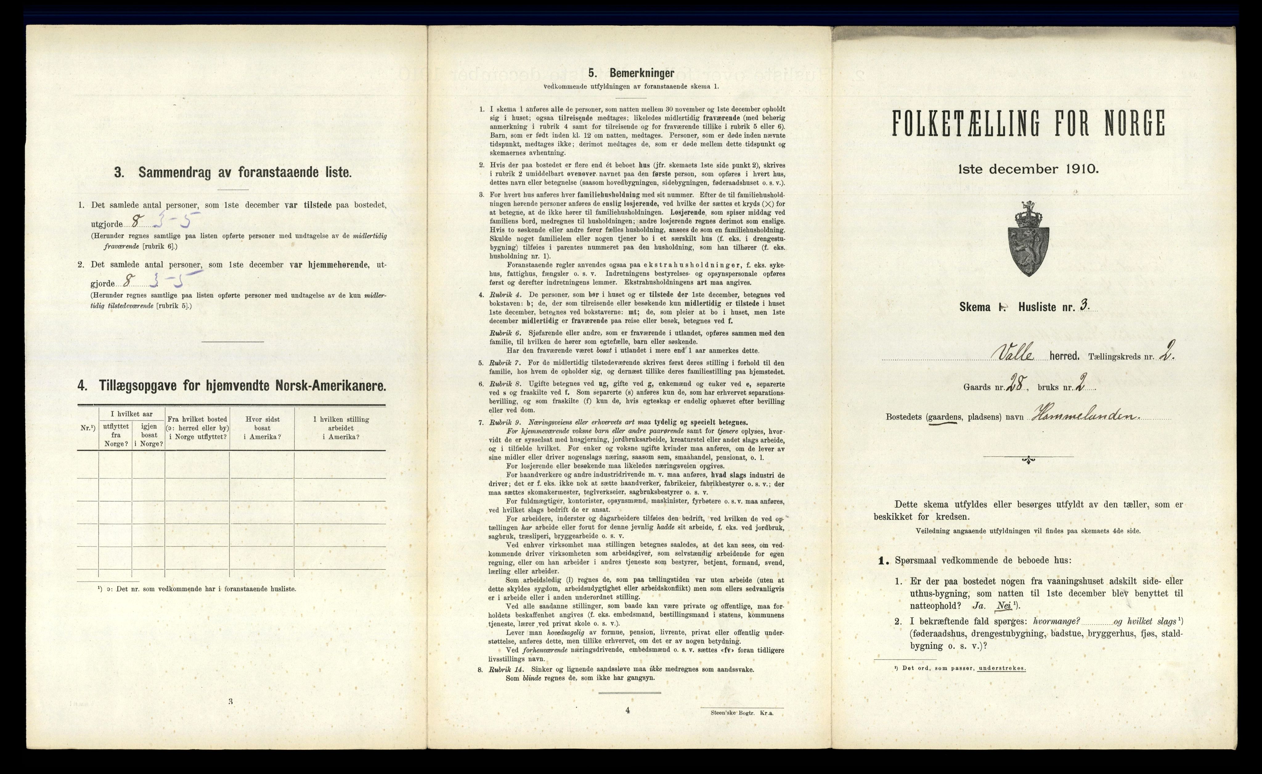 RA, Folketelling 1910 for 0940 Valle herred, 1910, s. 131