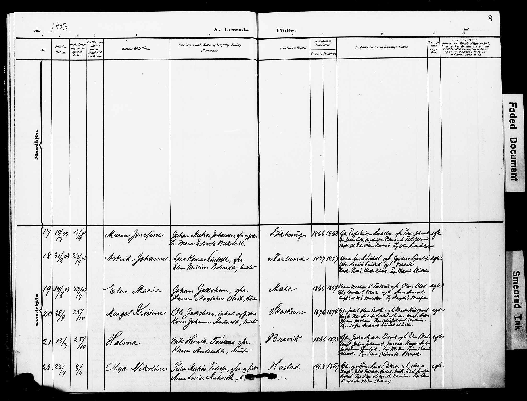 Ministerialprotokoller, klokkerbøker og fødselsregistre - Møre og Romsdal, AV/SAT-A-1454/567/L0780: Ministerialbok nr. 567A03, 1902-1903, s. 8