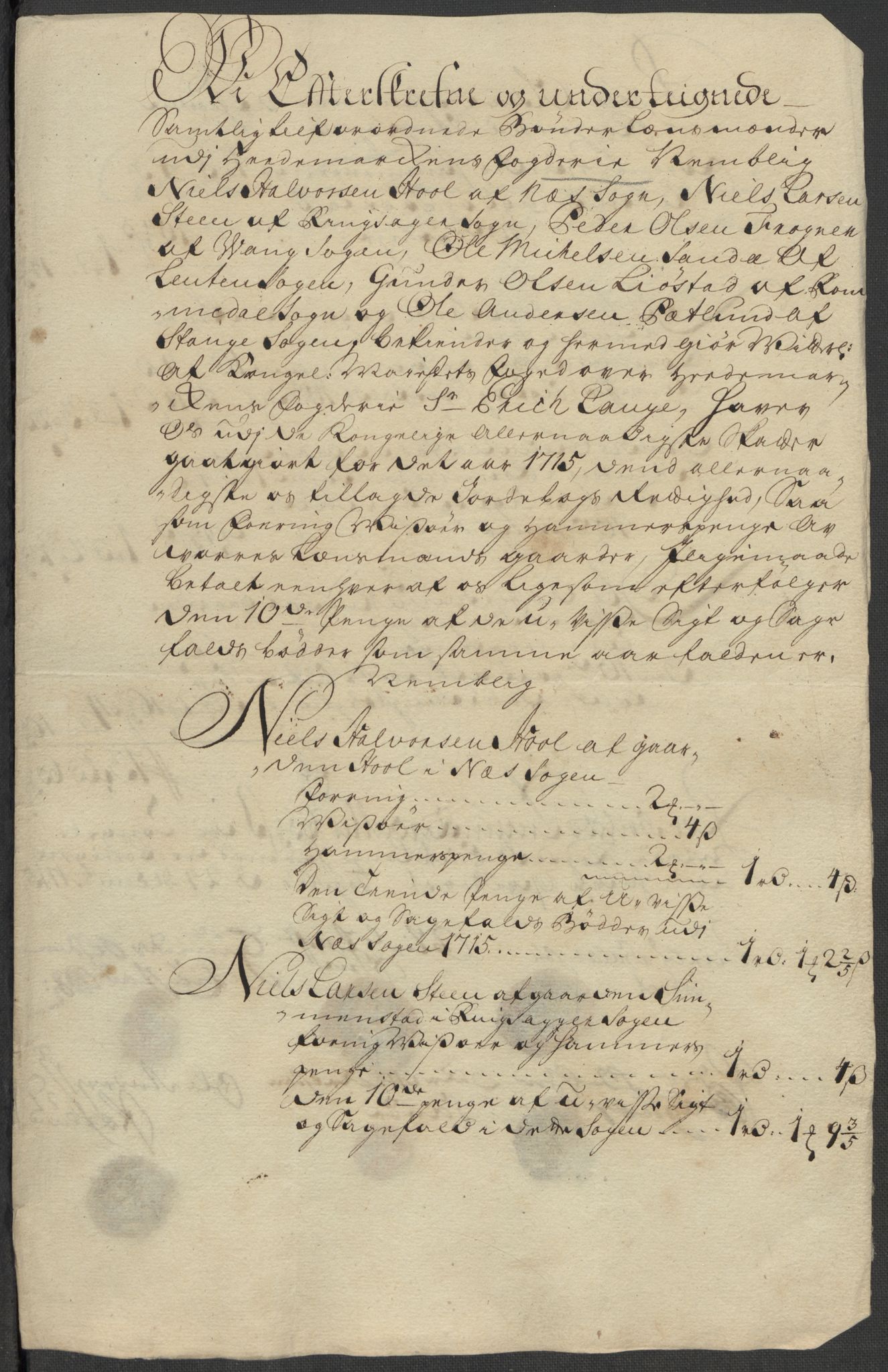 Rentekammeret inntil 1814, Reviderte regnskaper, Fogderegnskap, RA/EA-4092/R16/L1054: Fogderegnskap Hedmark, 1715, s. 3