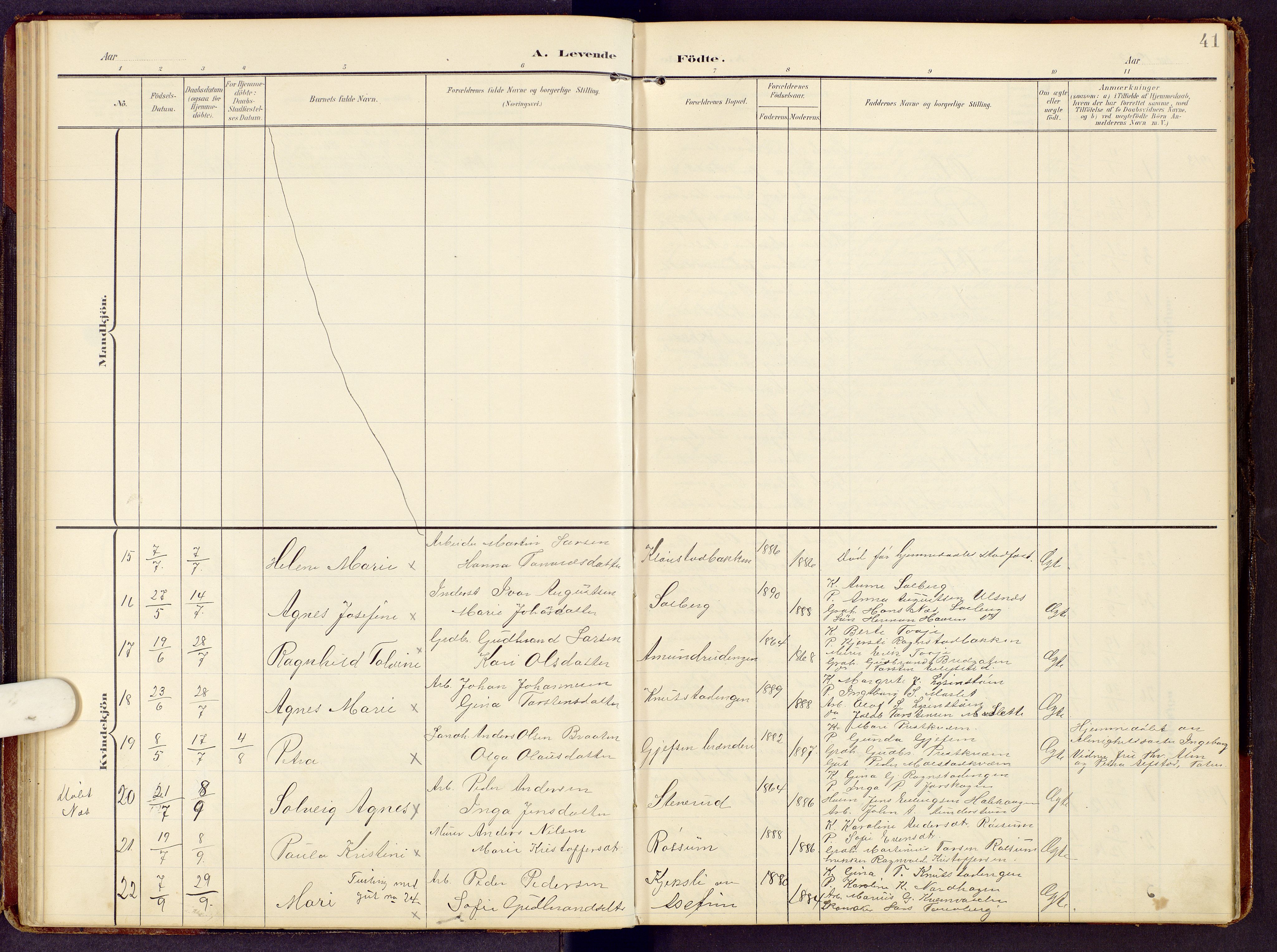Brandbu prestekontor, AV/SAH-PREST-114/H/Ha/Hab/L0009: Klokkerbok nr. 9, 1903-1916, s. 41