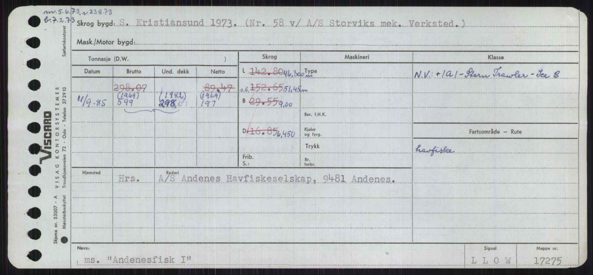 Sjøfartsdirektoratet med forløpere, Skipsmålingen, RA/S-1627/H/Ha/L0001/0001: Fartøy, A-Eig / Fartøy A-Bjøn, s. 215