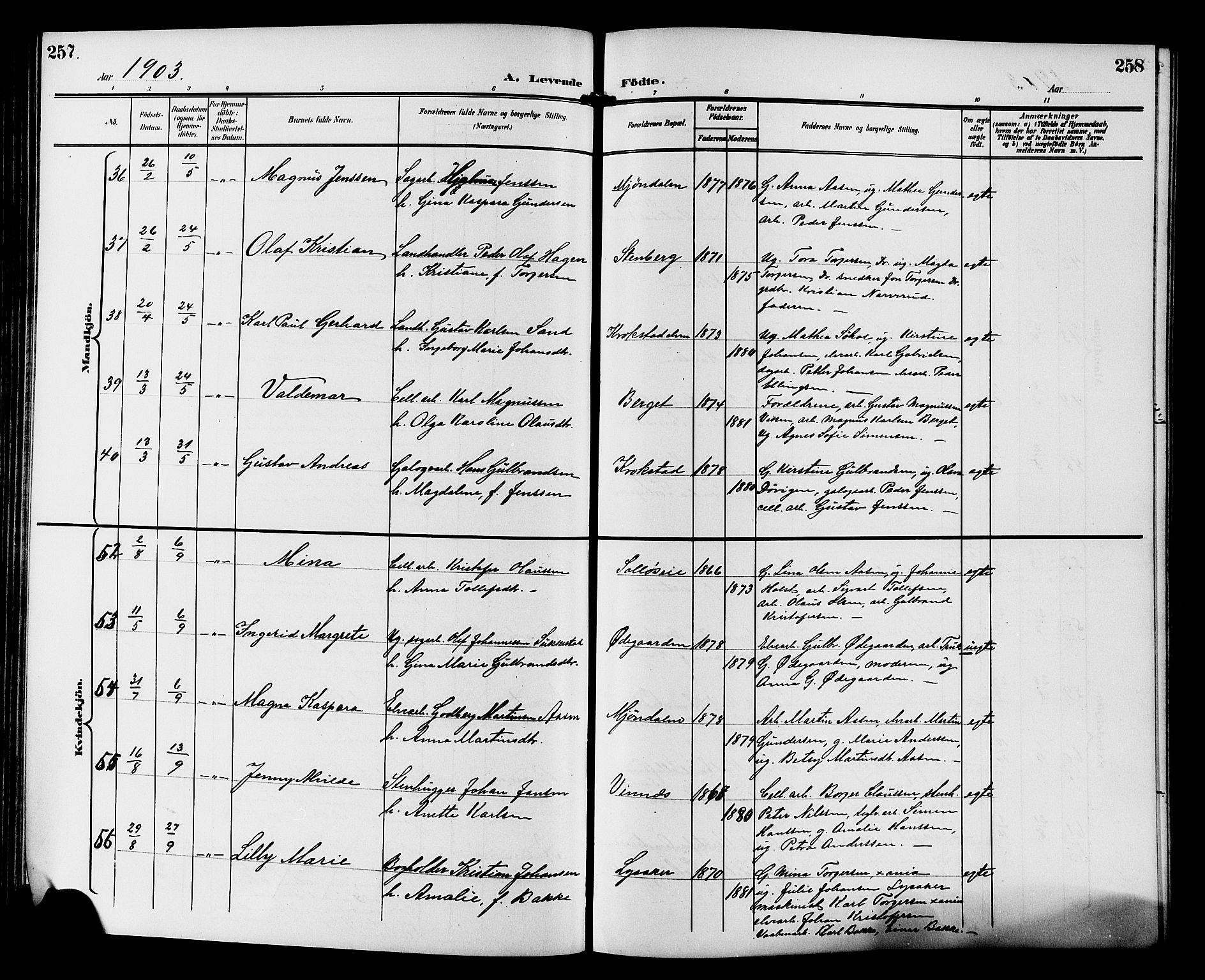 Nedre Eiker kirkebøker, AV/SAKO-A-612/G/Ga/L0003: Klokkerbok nr. 3, 1896-1905, s. 257-258