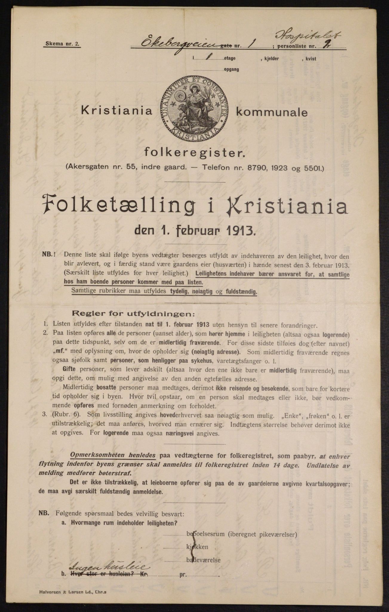 OBA, Kommunal folketelling 1.2.1913 for Kristiania, 1913, s. 20206