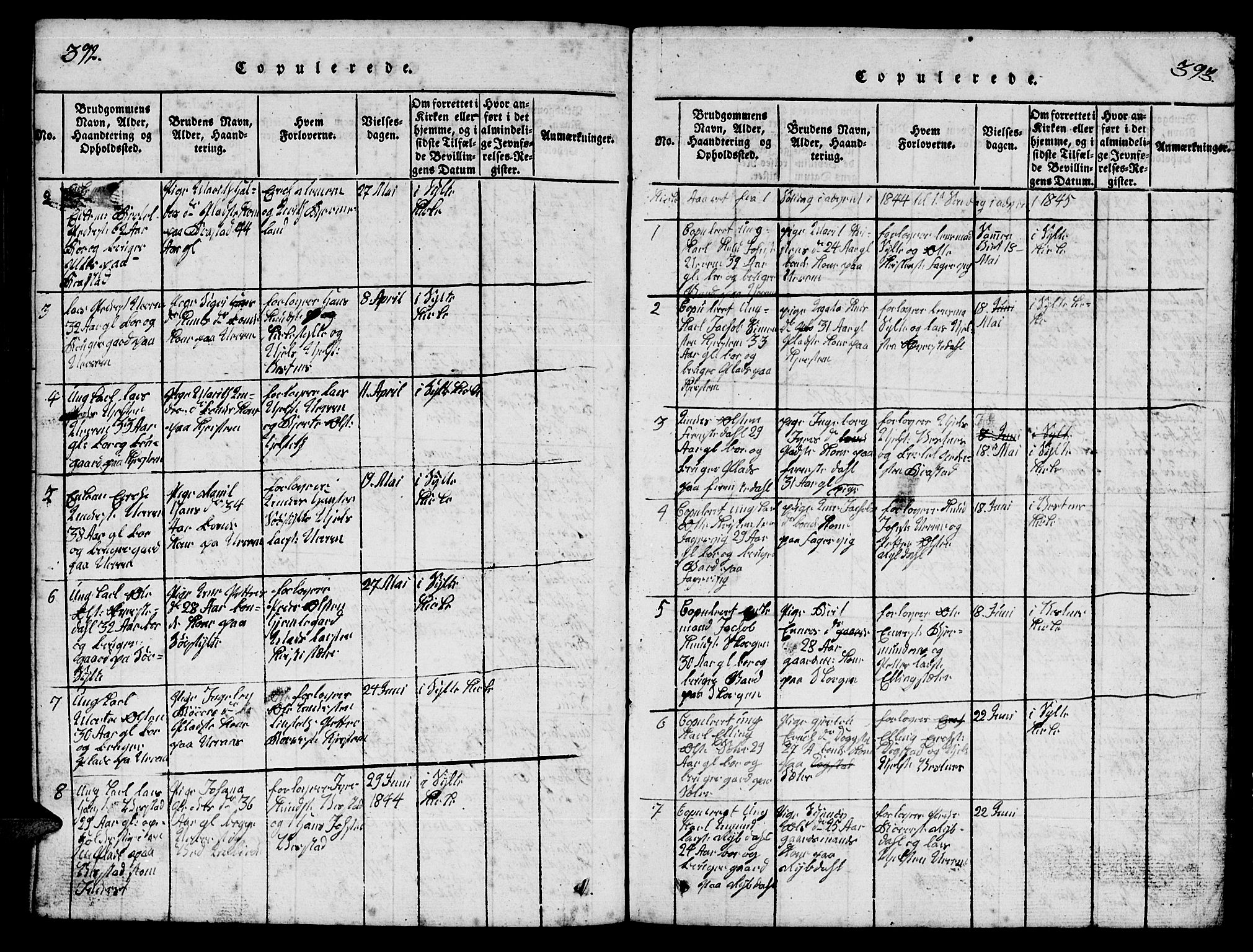 Ministerialprotokoller, klokkerbøker og fødselsregistre - Møre og Romsdal, AV/SAT-A-1454/541/L0546: Klokkerbok nr. 541C01, 1818-1856, s. 392-393