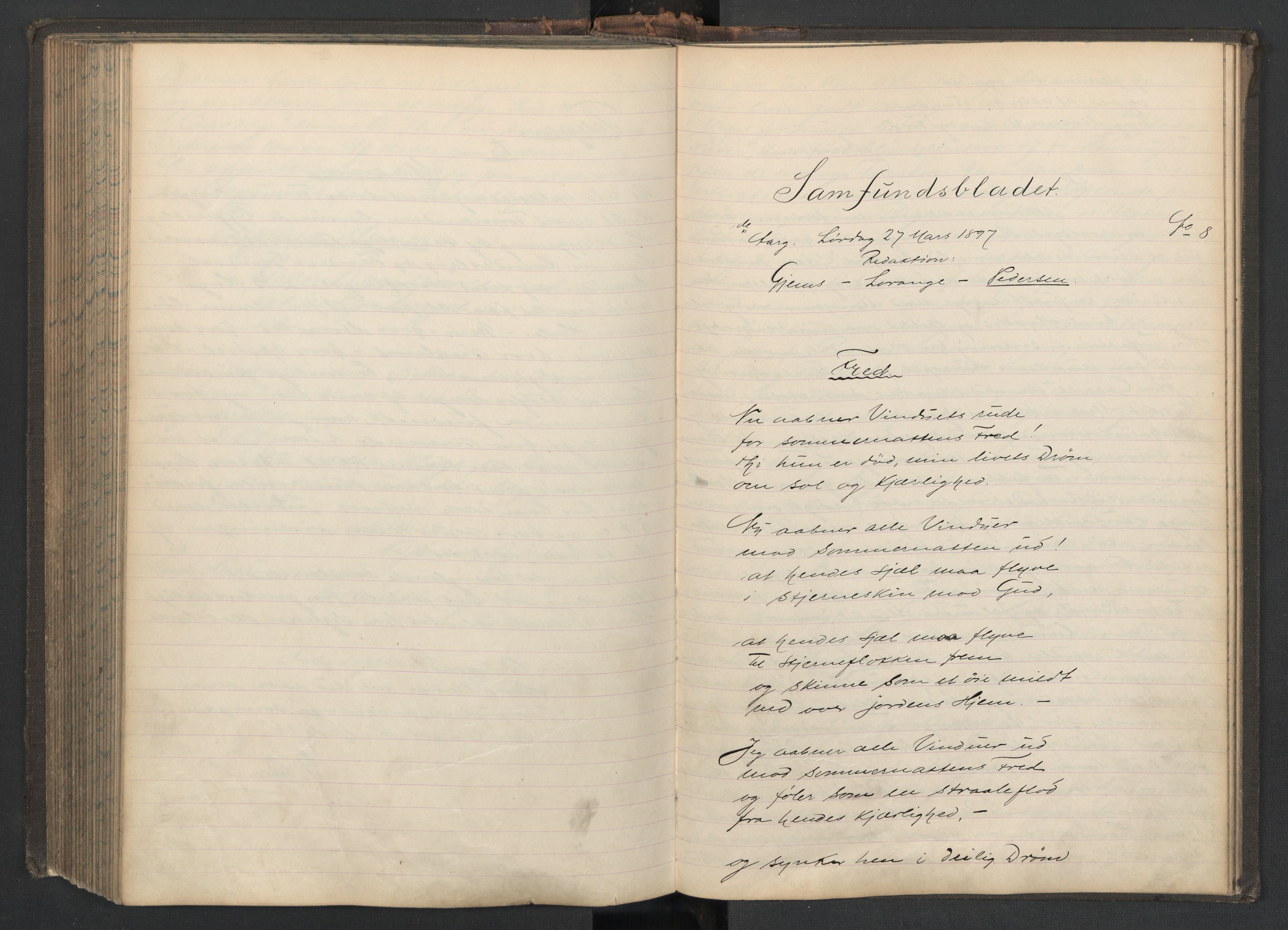 Det Norske Studentersamfund, AV/RA-PA-1322/X/Xa/L0014/0001: -- / Samfundsbladet/Studentersamfundets Avis, 1895-1897, s. 500-501