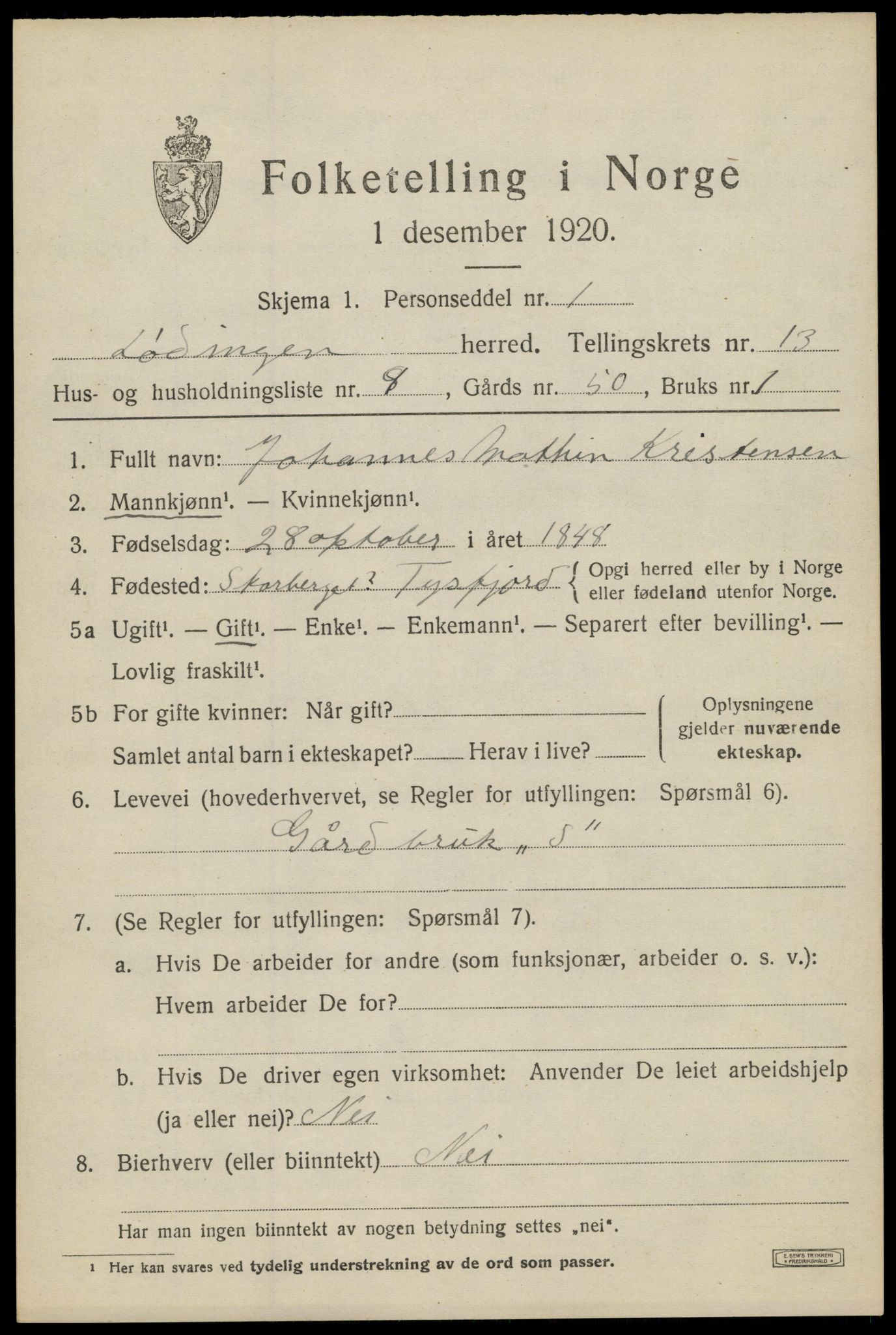 SAT, Folketelling 1920 for 1851 Lødingen herred, 1920, s. 6853