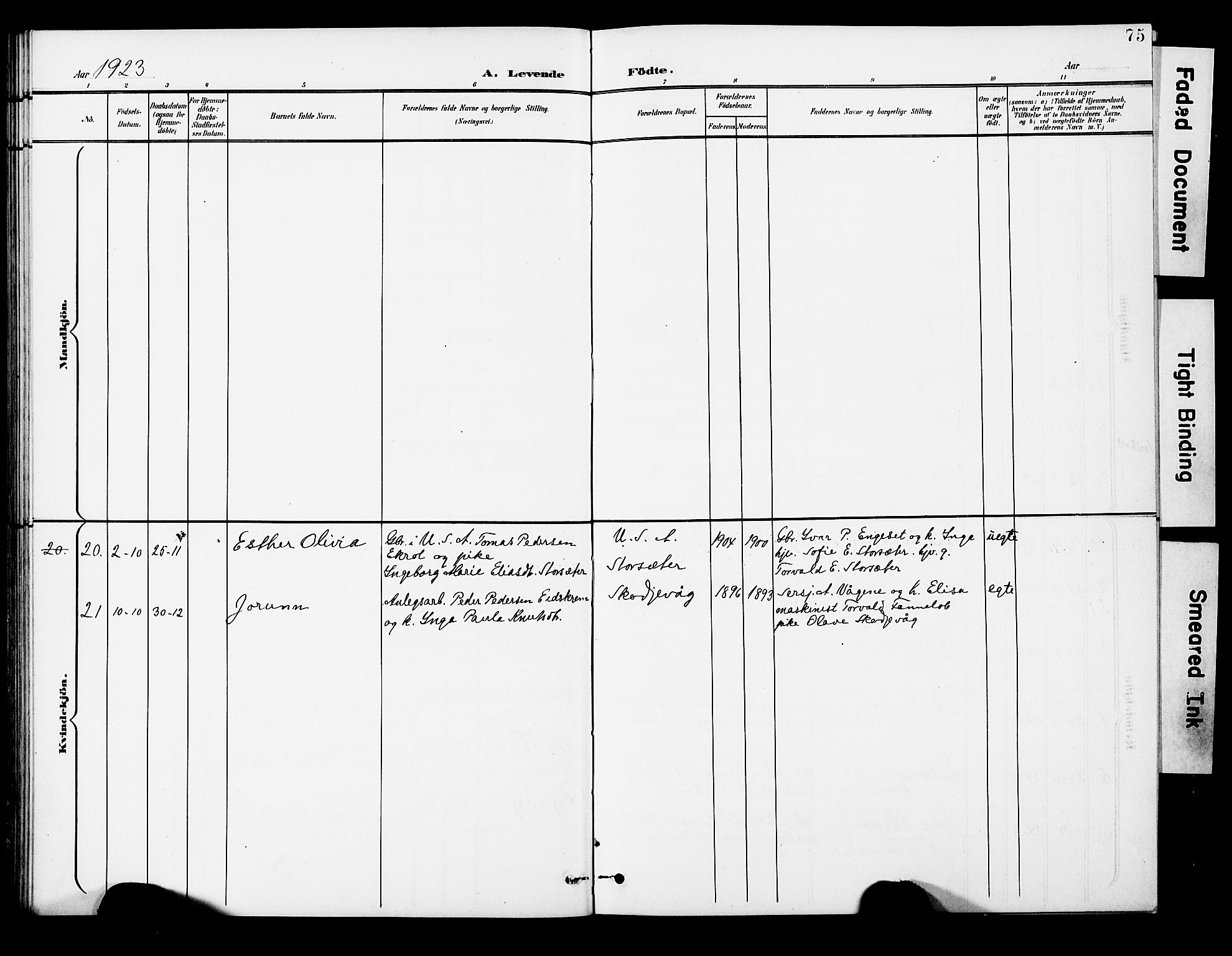 Ministerialprotokoller, klokkerbøker og fødselsregistre - Møre og Romsdal, AV/SAT-A-1454/524/L0366: Klokkerbok nr. 524C07, 1900-1931, s. 75