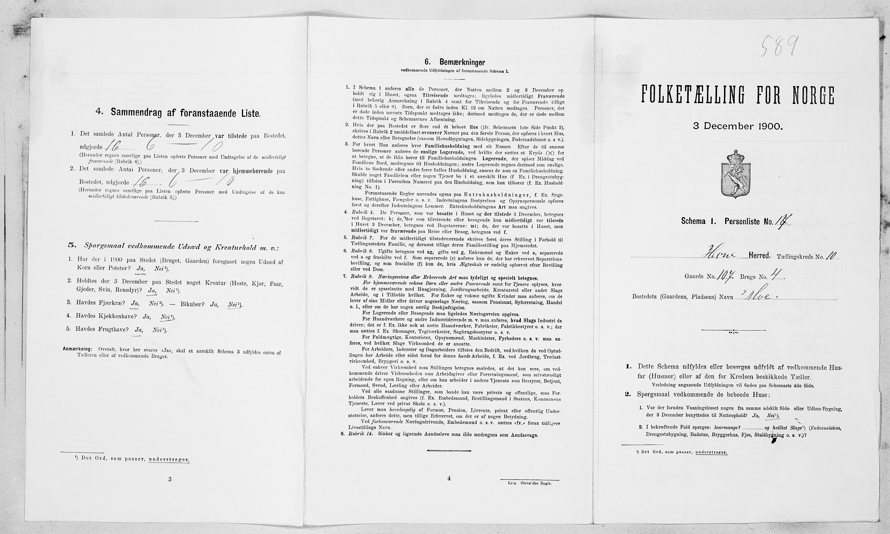 SAT, Folketelling 1900 for 1612 Hemne herred, 1900, s. 1261