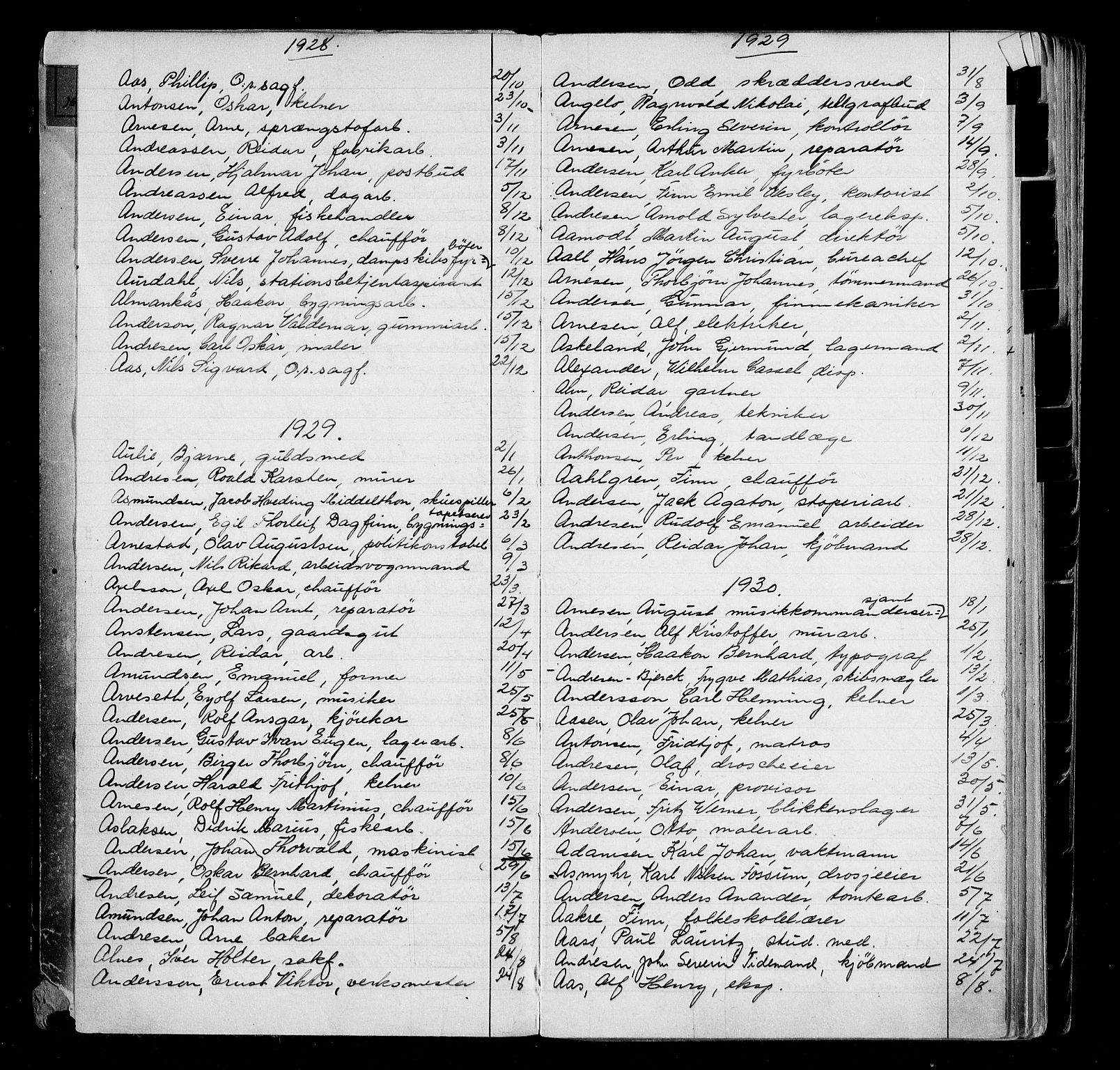 Oslo byfogd avd. I, AV/SAO-A-10220/L/La/L0004: Vigselsregister, 1926-1936, s. 4