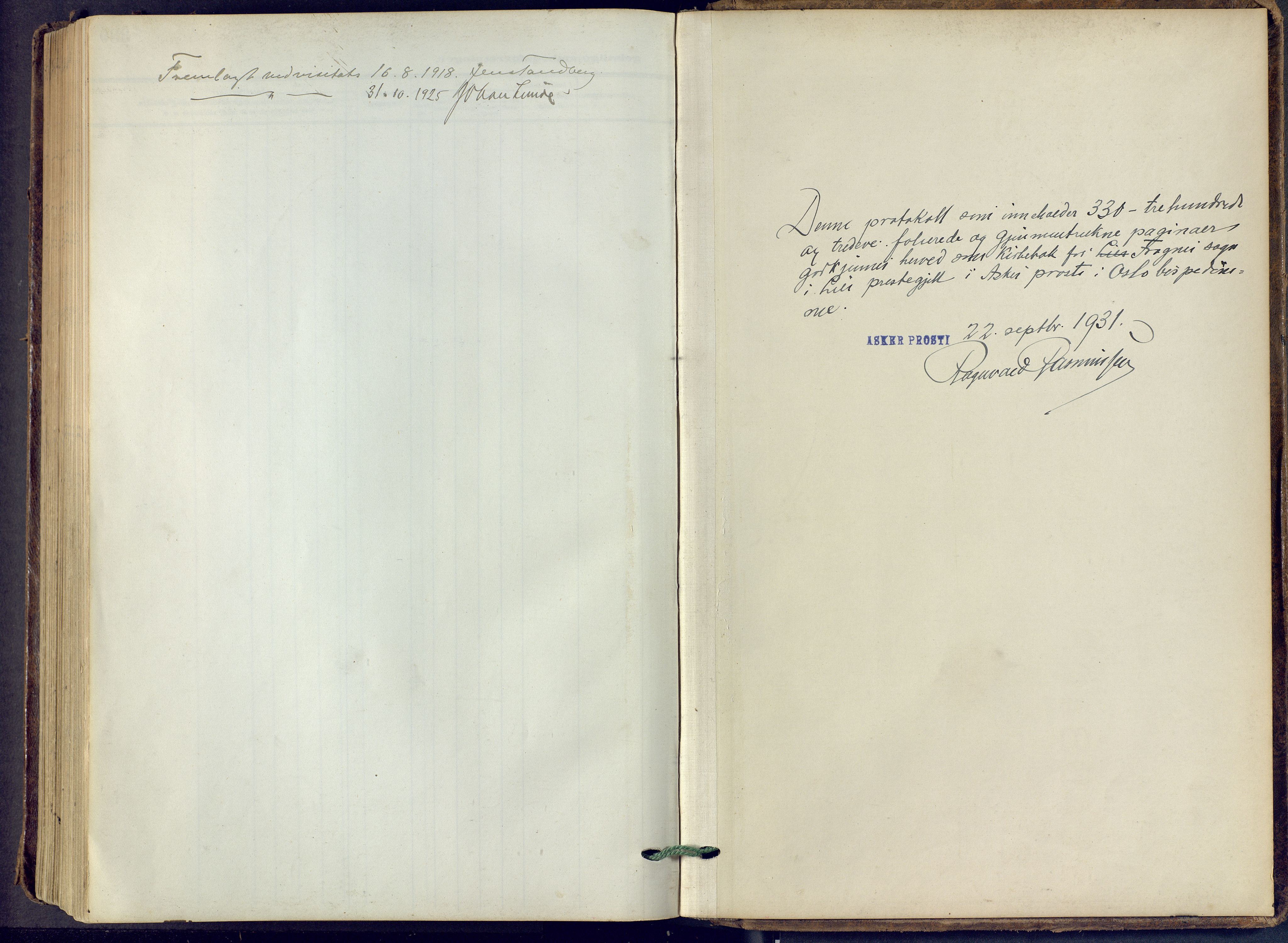 Lier kirkebøker, AV/SAKO-A-230/F/Fa/L0019: Ministerialbok nr. I 19, 1918-1928