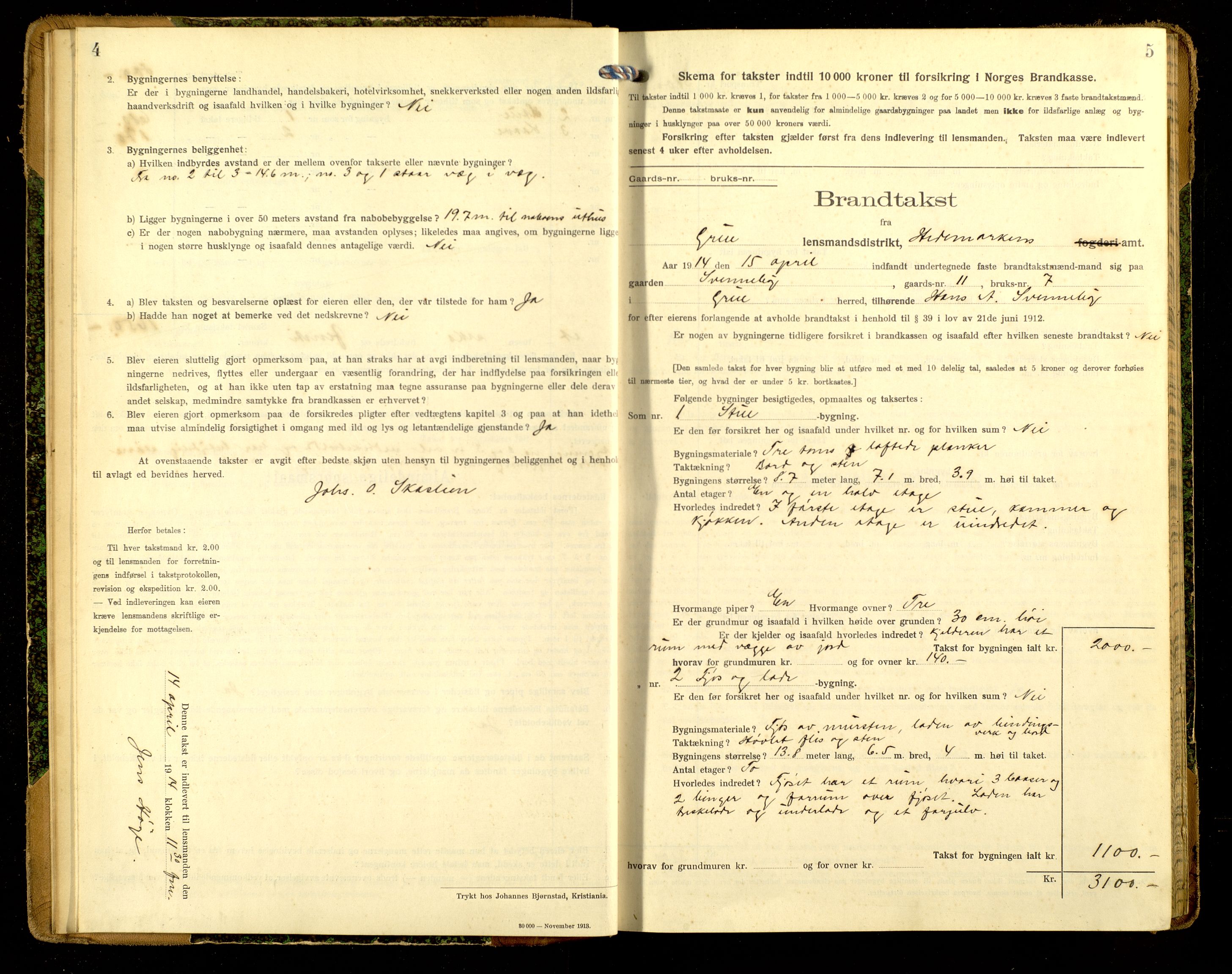 Norges Brannkasse, Grue, AV/SAH-NBRANG-016/F/L0016: Branntakstprotokoll, 1914-1917
