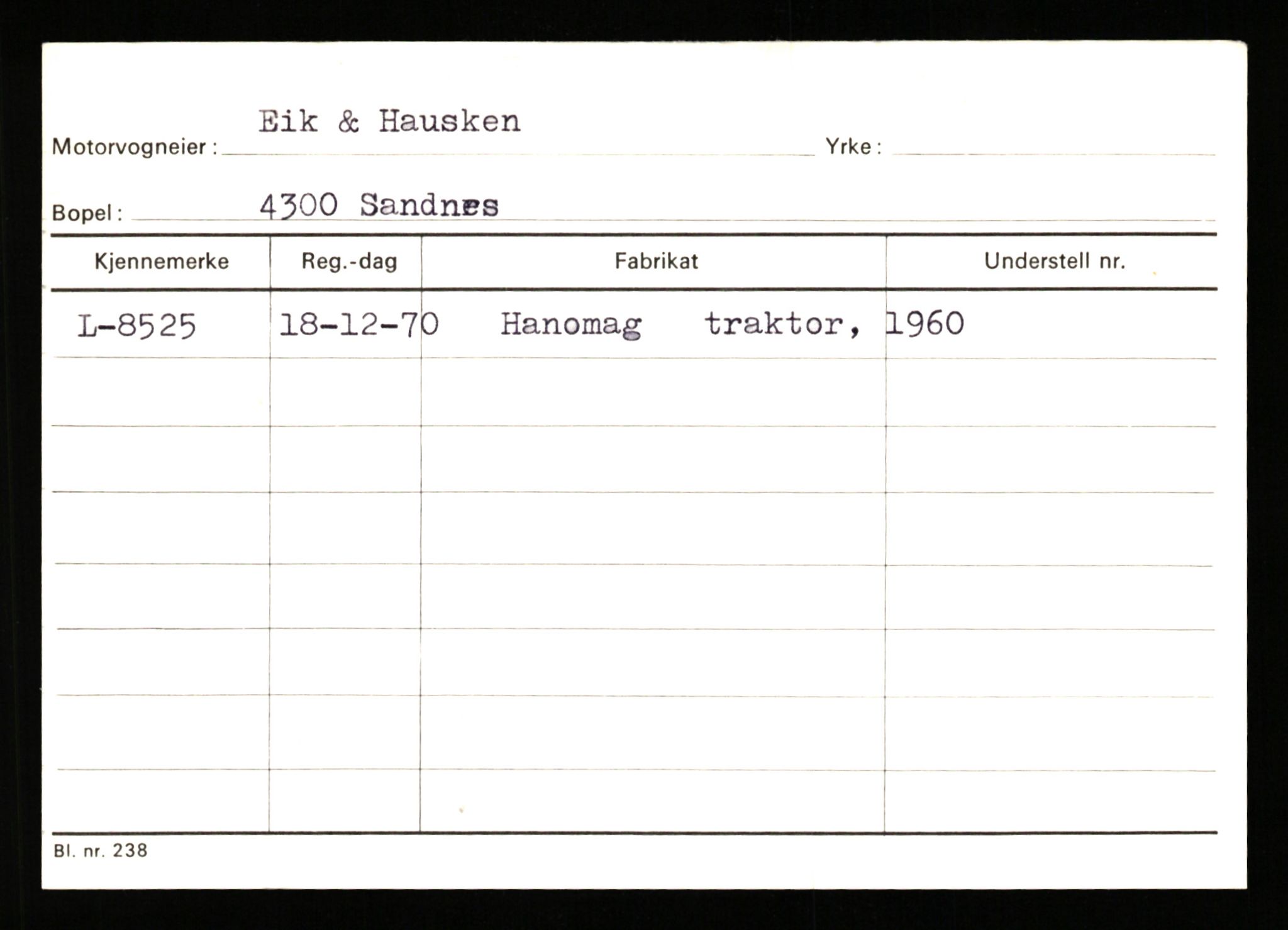 Stavanger trafikkstasjon, SAST/A-101942/0/G/L0002: Registreringsnummer: 5791 - 10405, 1930-1971, s. 1651