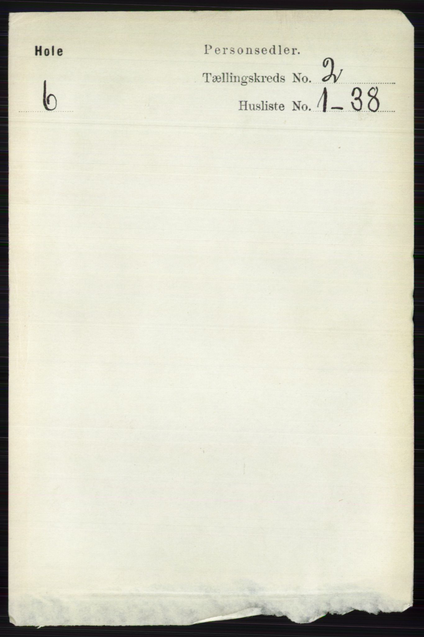 RA, Folketelling 1891 for 0612 Hole herred, 1891, s. 736