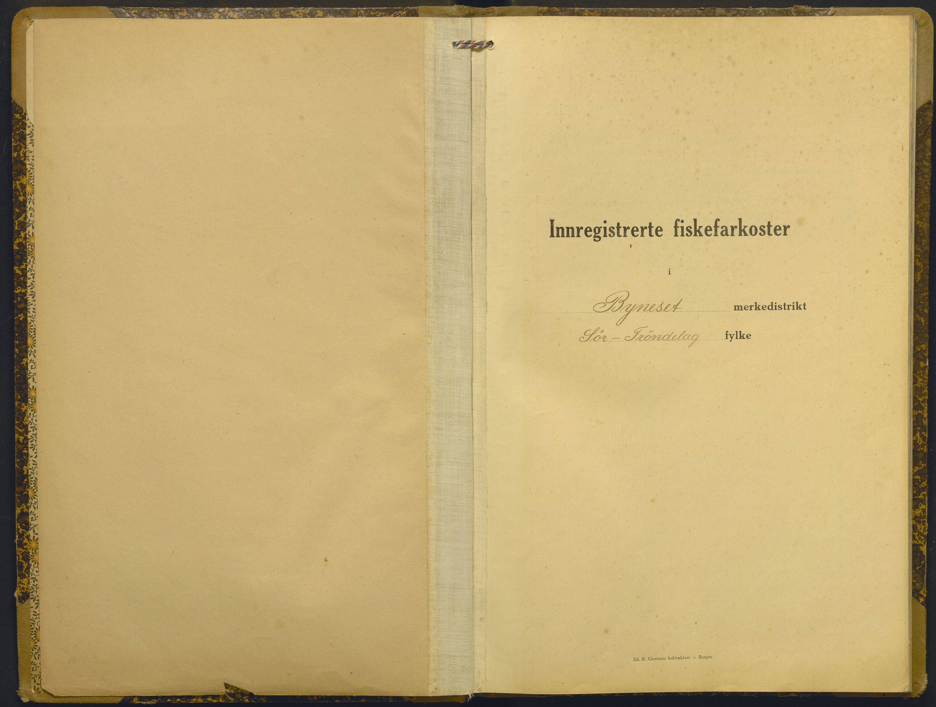 Fiskeridirektoratet - 1 Adm. ledelse - 13 Båtkontoret, AV/SAB-A-2003/I/Ia/Iae/L0007: 135.0504/1 Merkeprotokoll - Byneset, 1920-1962